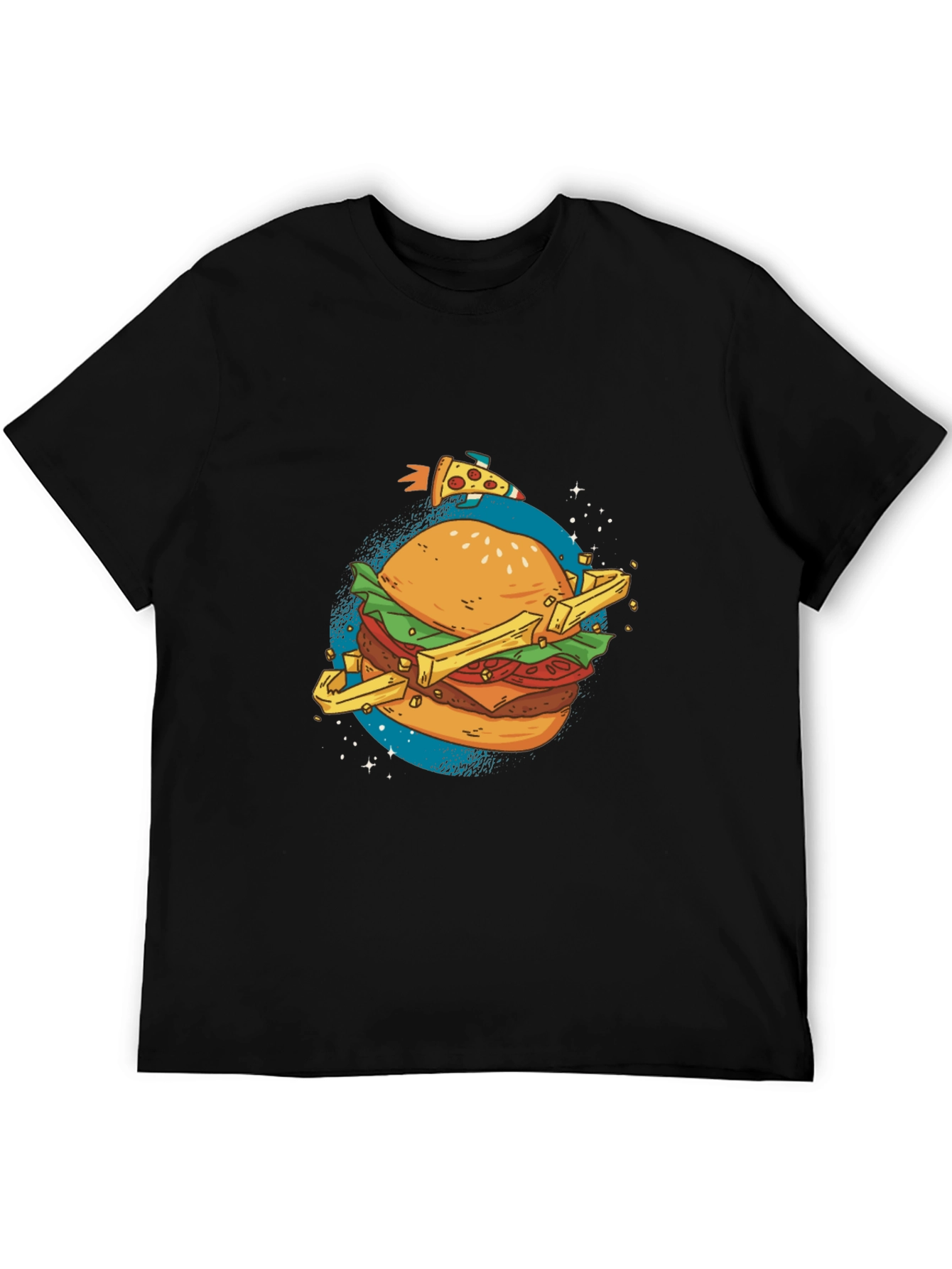 Burger Planet Graphic T-Shirt - Casual Black Tee