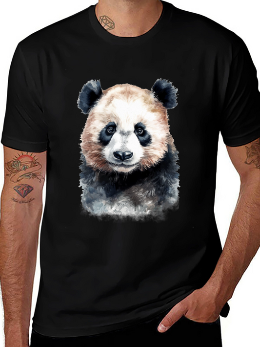 Panda Bear Graphic Tee - Soft Black T-Shirt