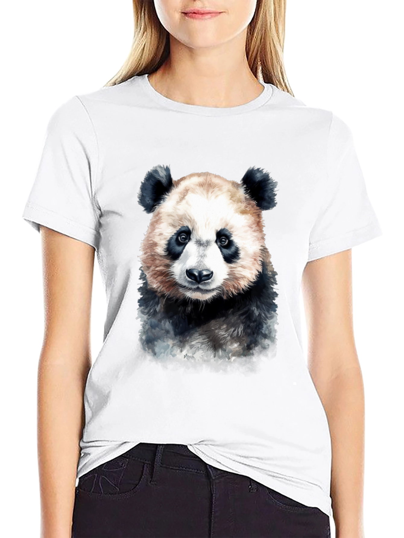 Panda Bear Graphic Tee - Soft Black T-Shirt