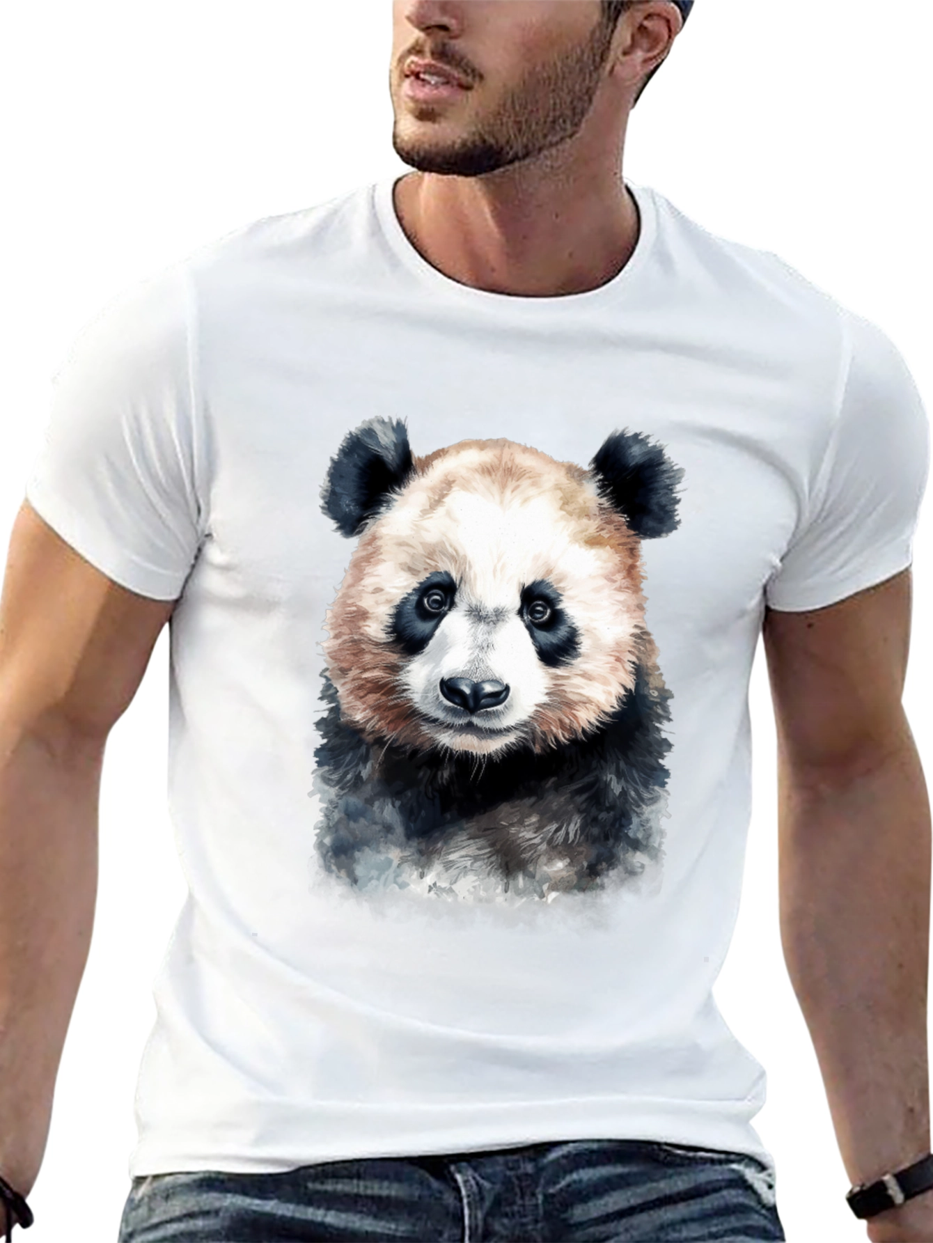 Panda Bear Graphic Tee - Soft Black T-Shirt