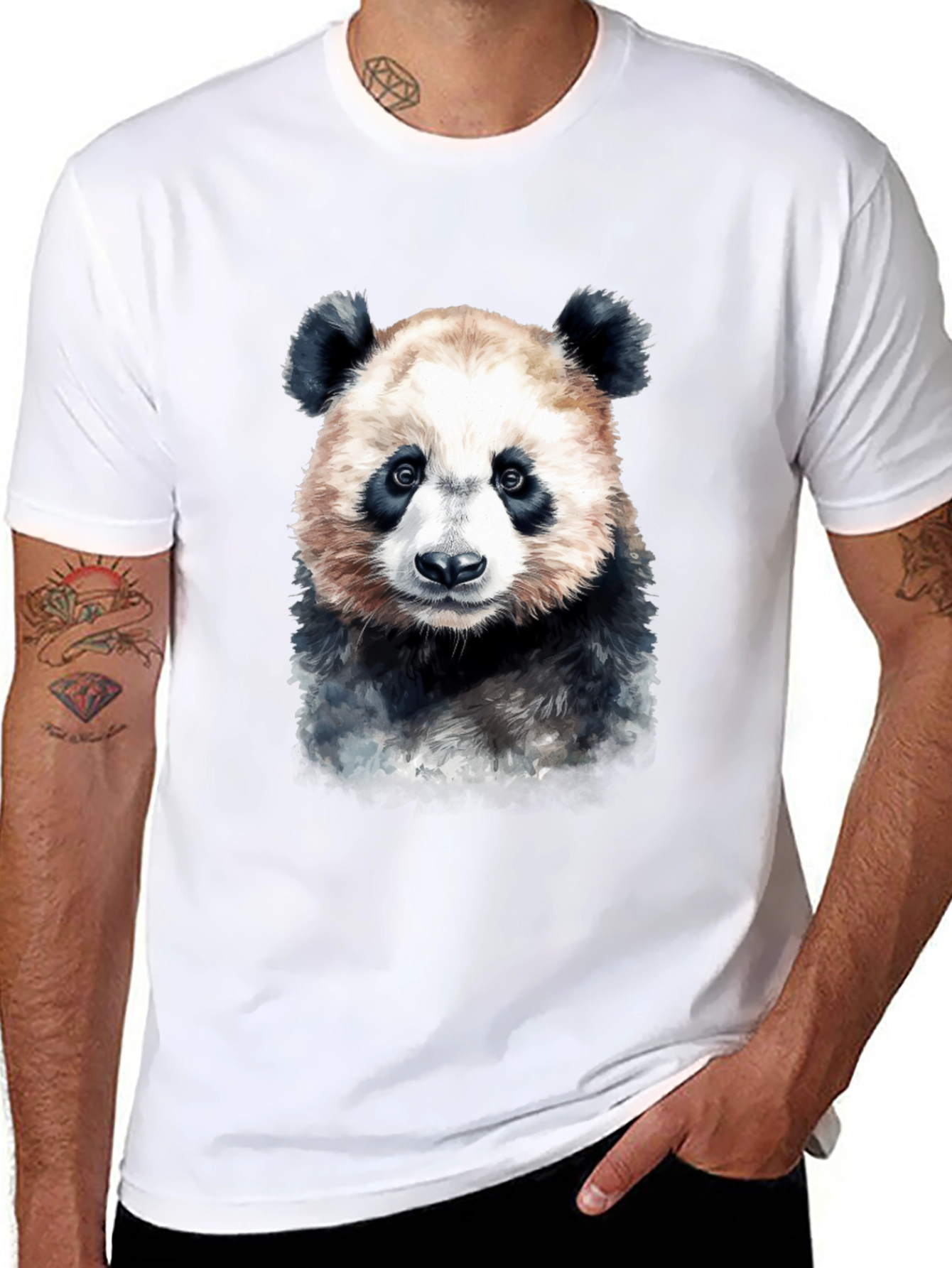 Panda Bear Graphic Tee - Soft Black T-Shirt