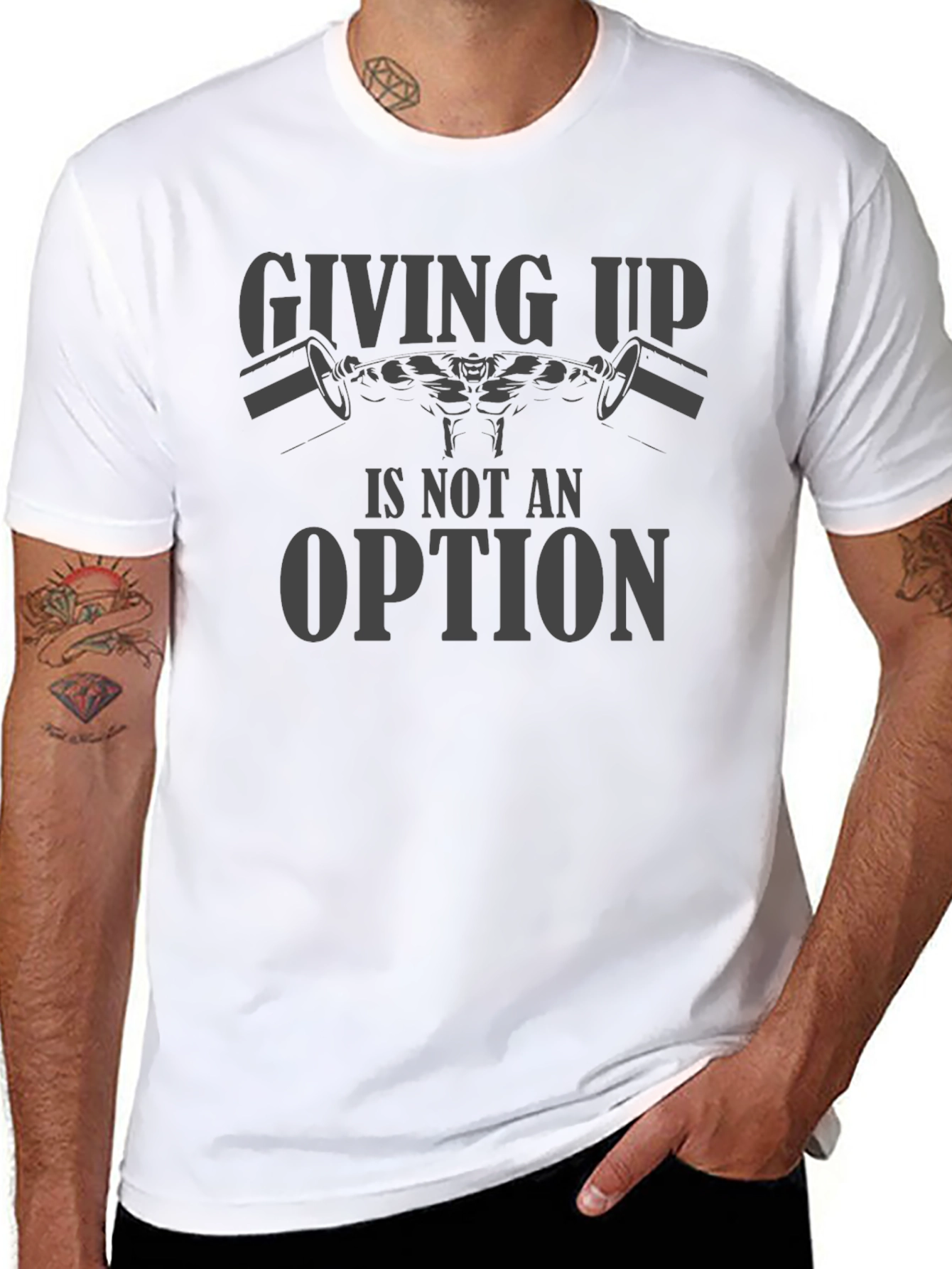 Motivational Gym T-Shirt: Giving Up Is Not An Option