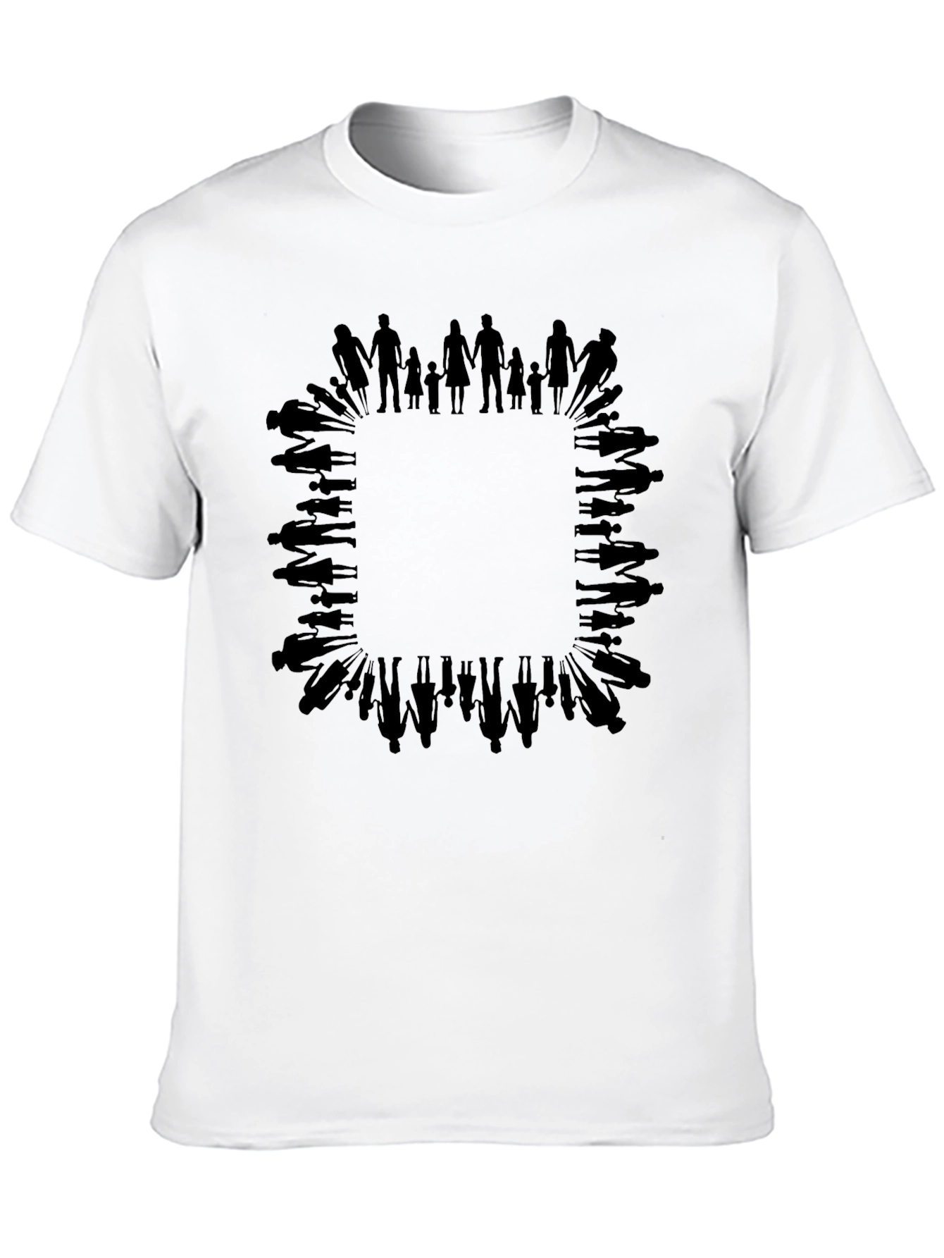 Family Silhouette Graphic Print Black T-Shirt
