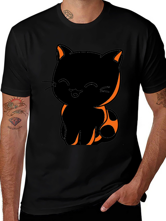 Cute Black Cat Graphic T-Shirt