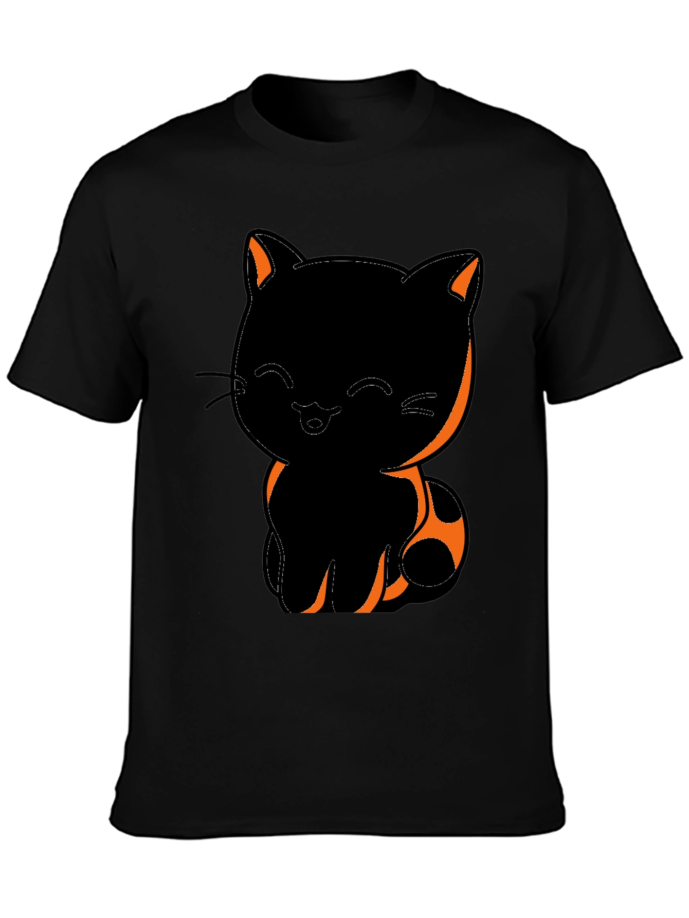 Cute Black Cat Graphic T-Shirt
