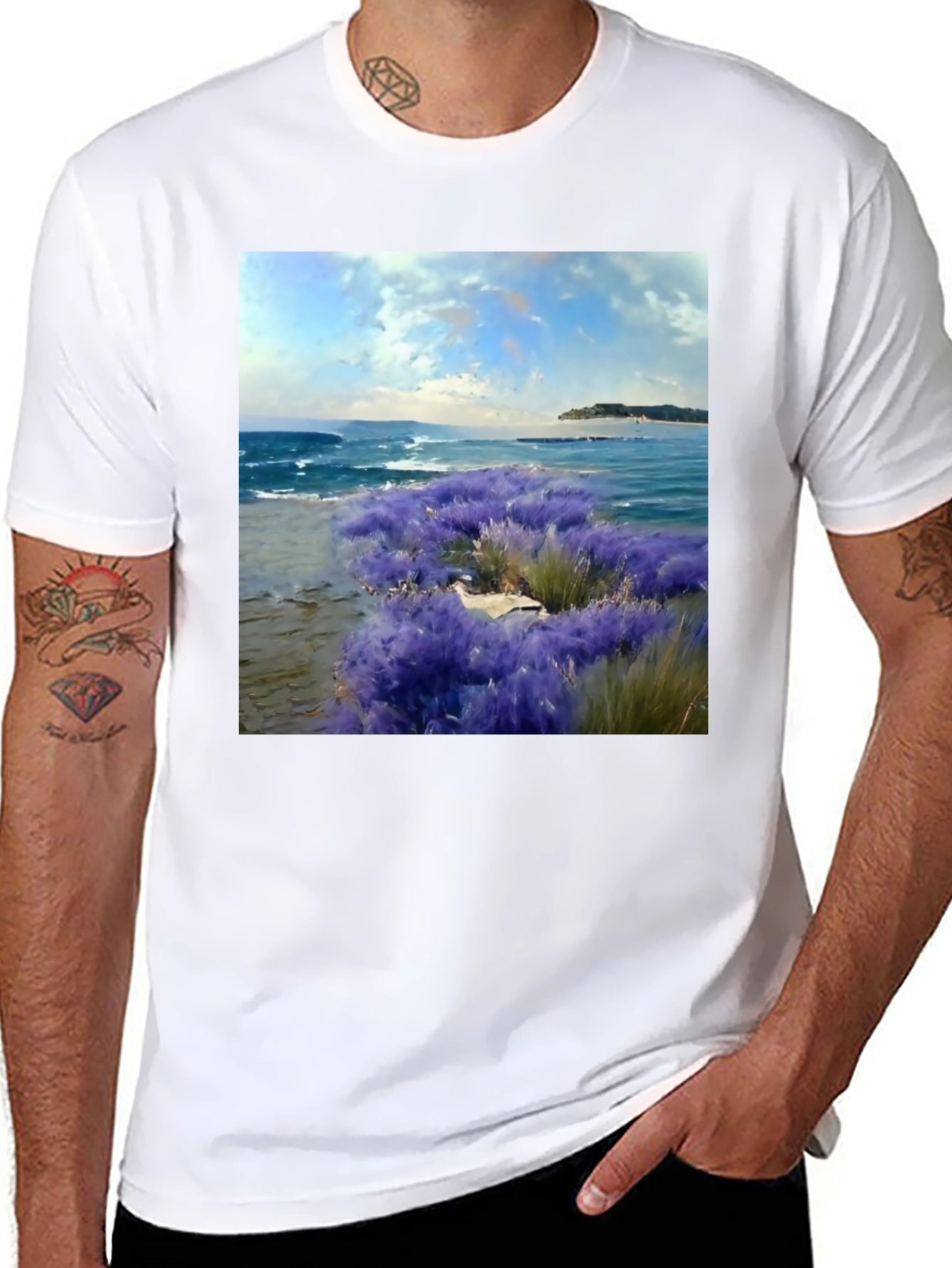 Ocean View Graphic Tee - Coastal Landscape T-Shirt