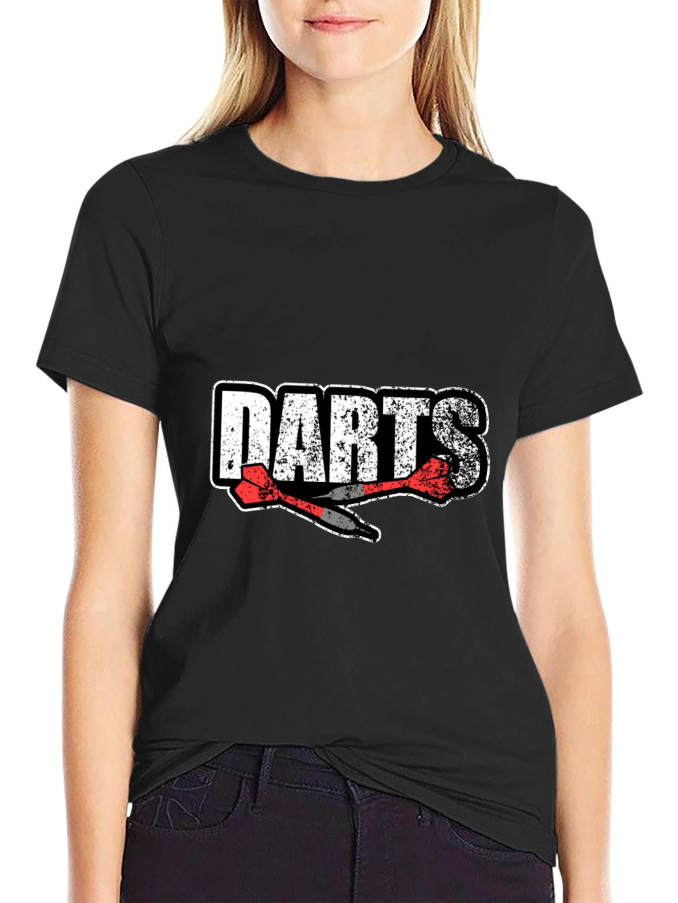 Darts Graphic Tee - Black Cotton Casual Wear