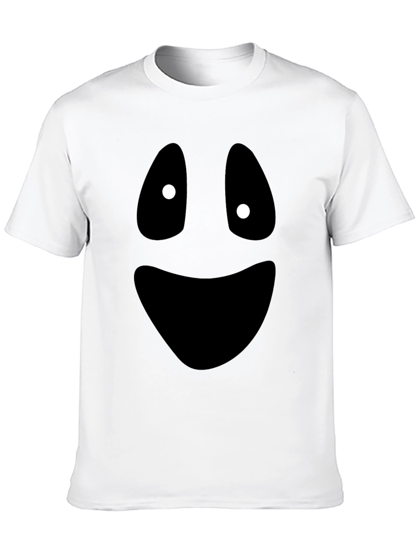 Spooky Ghost Face Graphic Tee - Halloween Fun