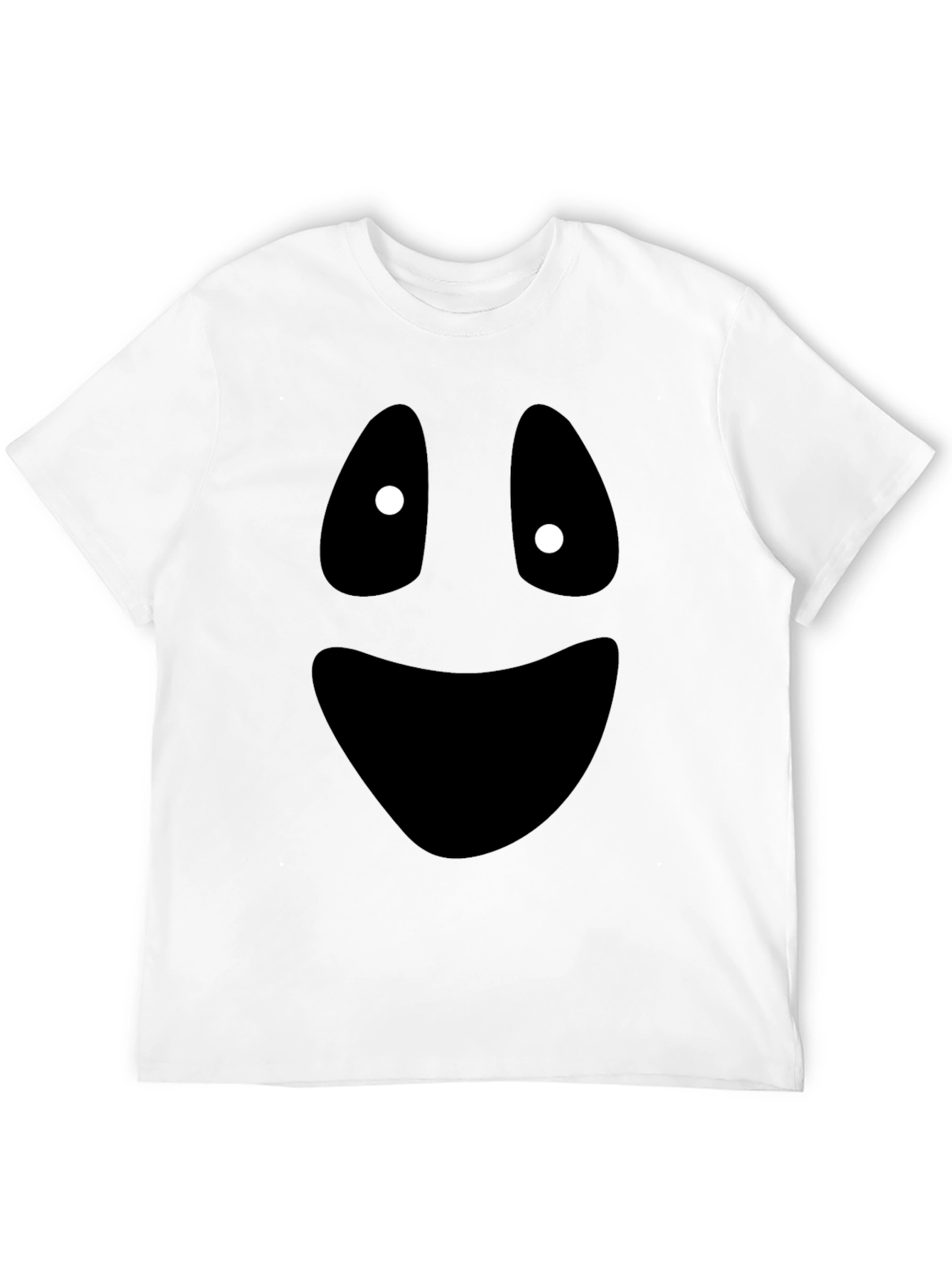 Spooky Ghost Face Graphic Tee - Halloween Fun