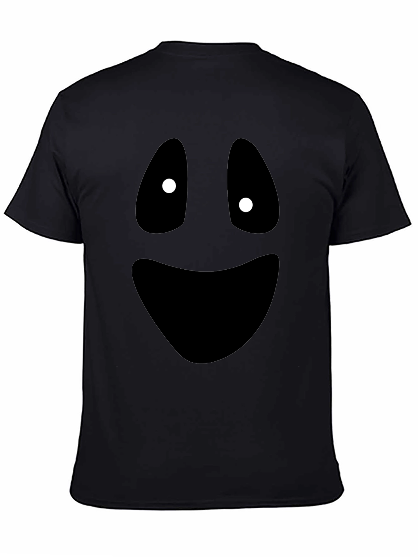 Spooky Ghost Face Graphic Tee - Halloween Fun