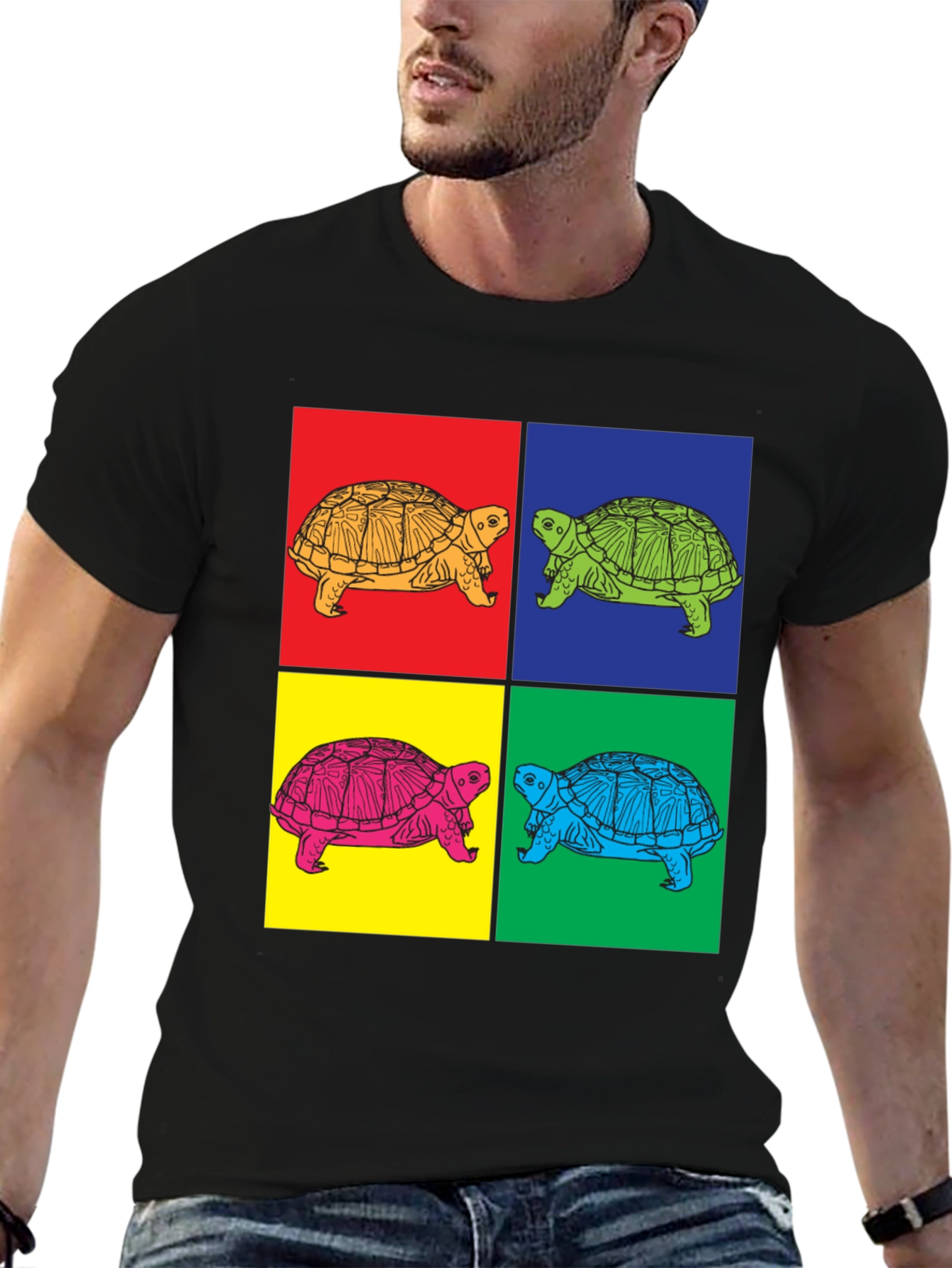 Retro Turtle Pop Art Graphic T-Shirt