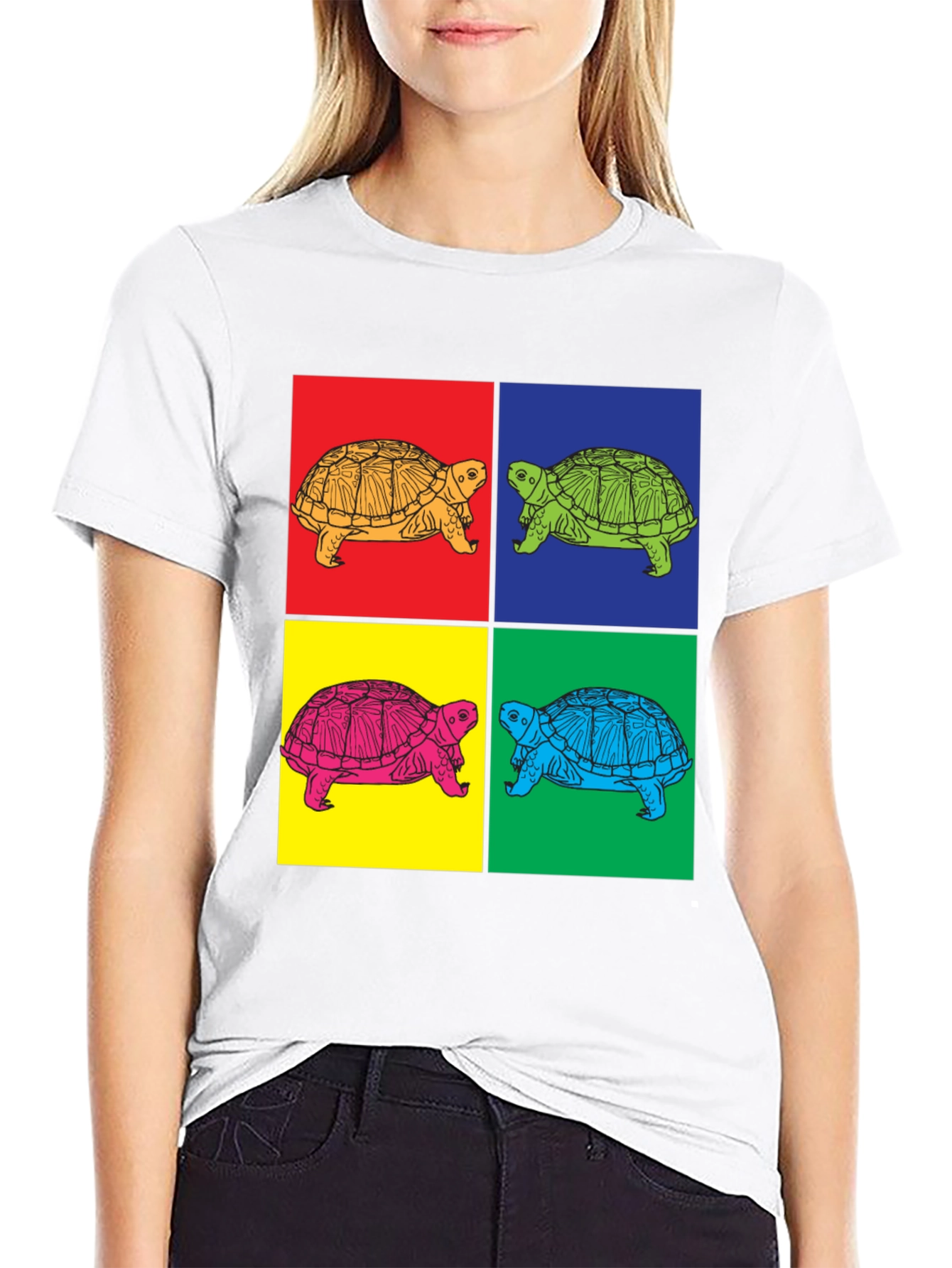 Retro Turtle Pop Art Graphic T-Shirt
