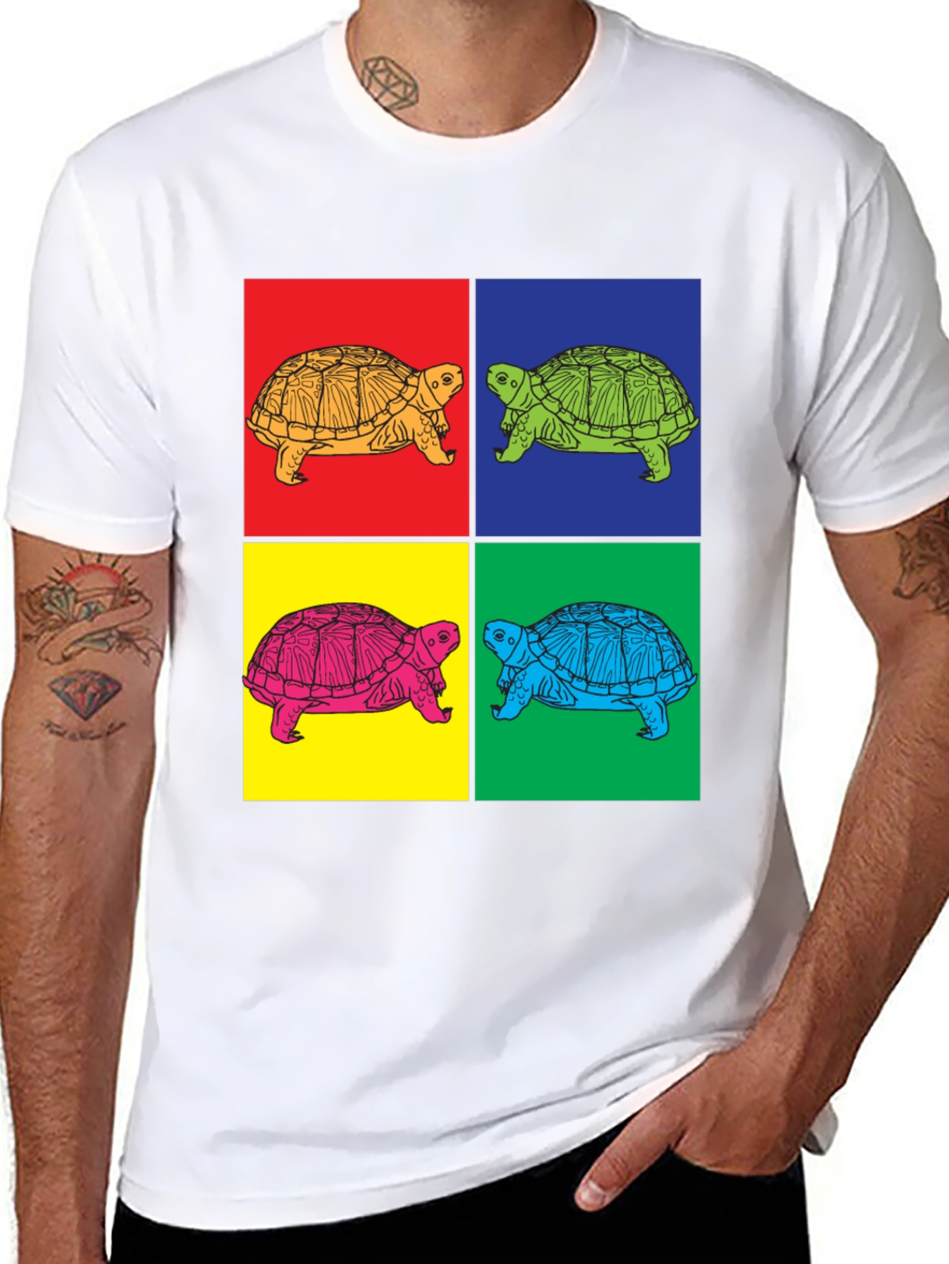 Retro Turtle Pop Art Graphic T-Shirt