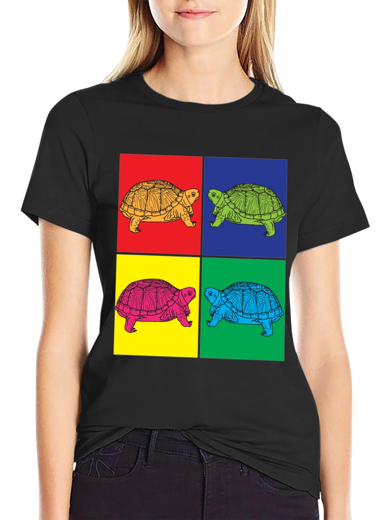 Retro Turtle Pop Art Graphic T-Shirt