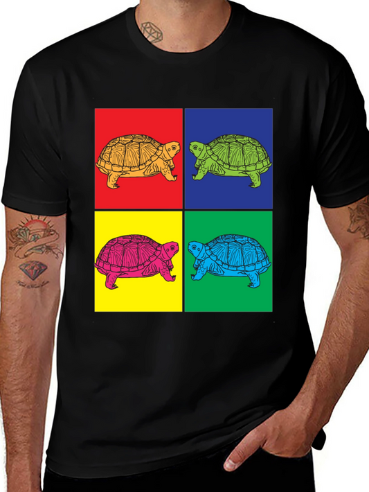 Retro Turtle Pop Art Graphic T-Shirt