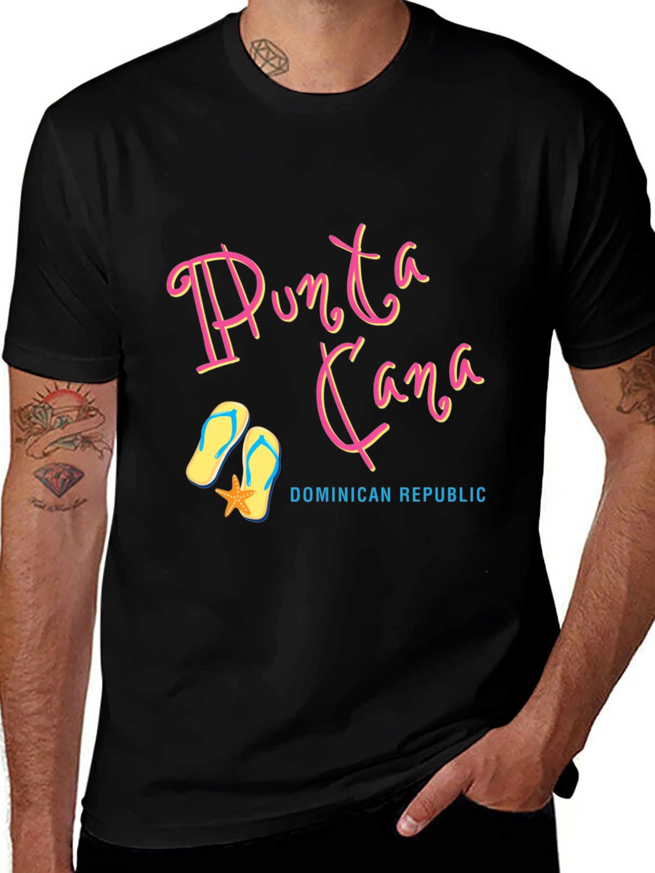 Punta Cana Souvenir T-Shirt - Black Cotton Tee