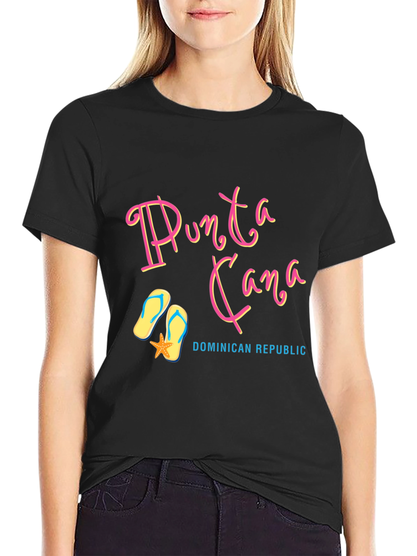 Punta Cana Souvenir T-Shirt - Black Cotton Tee