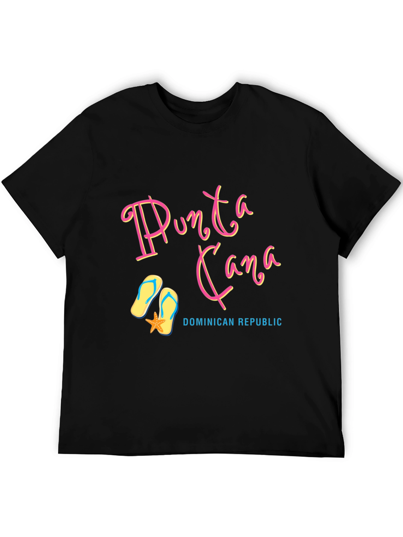 Punta Cana Souvenir T-Shirt - Black Cotton Tee
