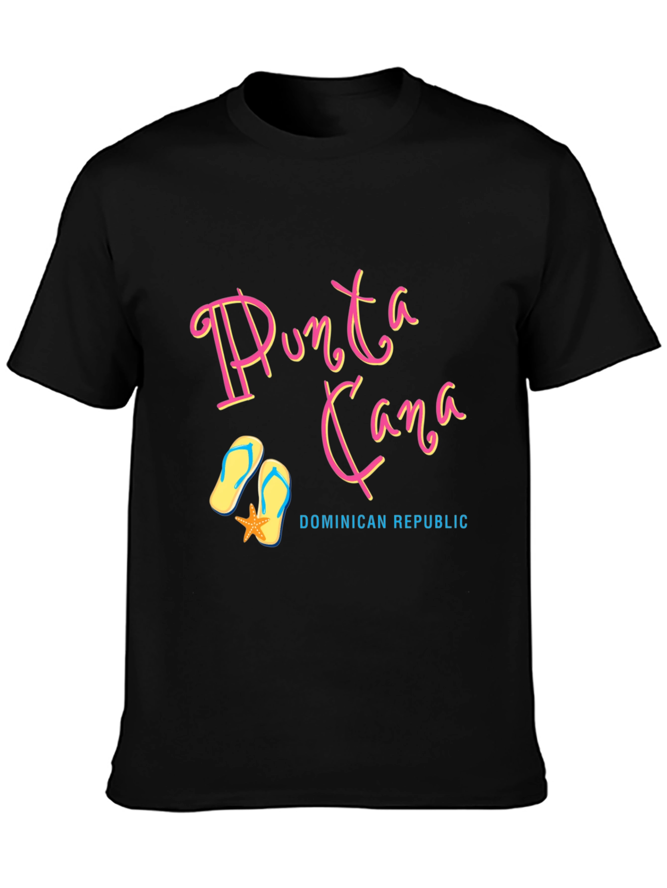 Punta Cana Souvenir T-Shirt - Black Cotton Tee