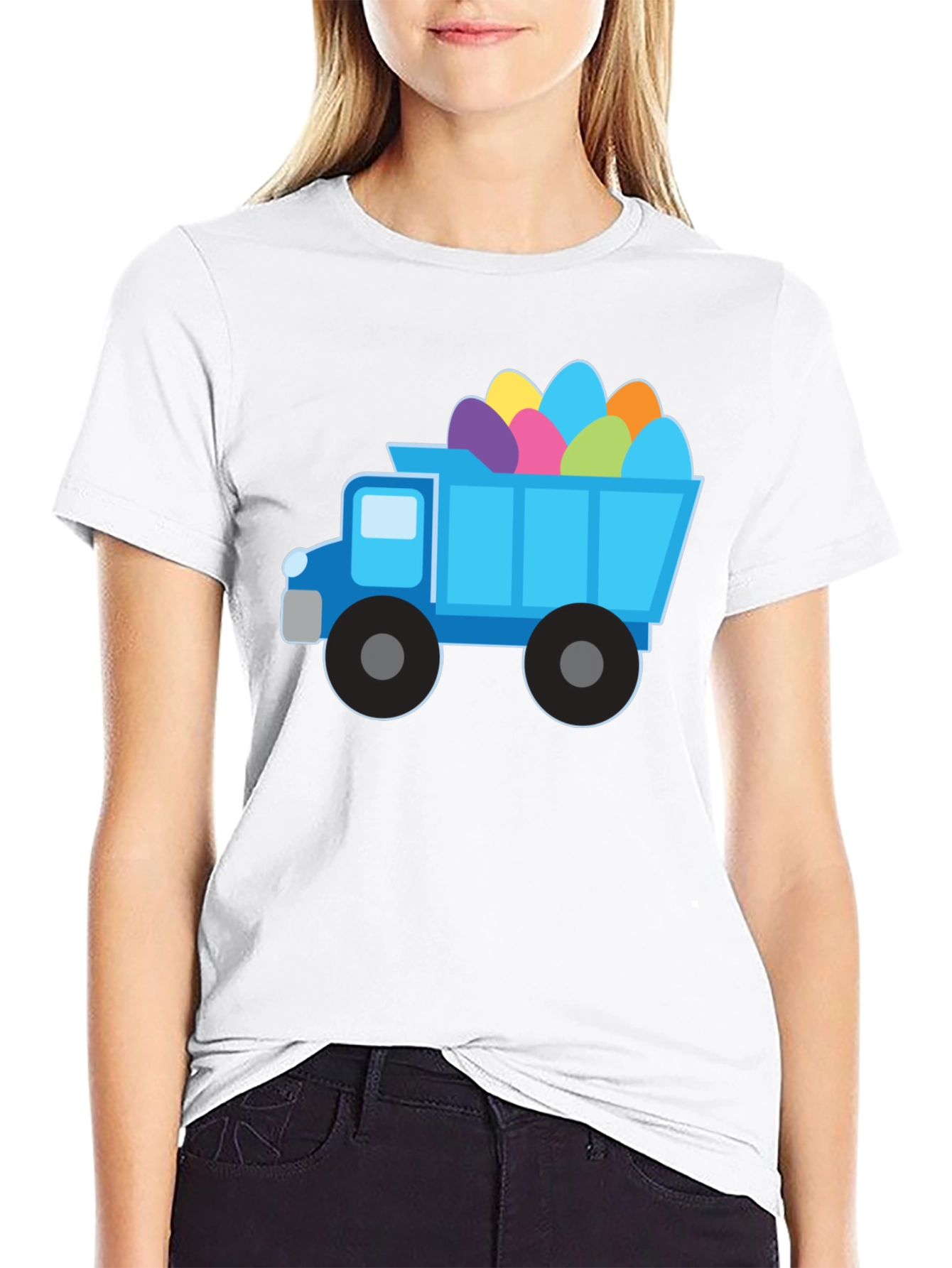 Easter Truck Eggs Tee - Black