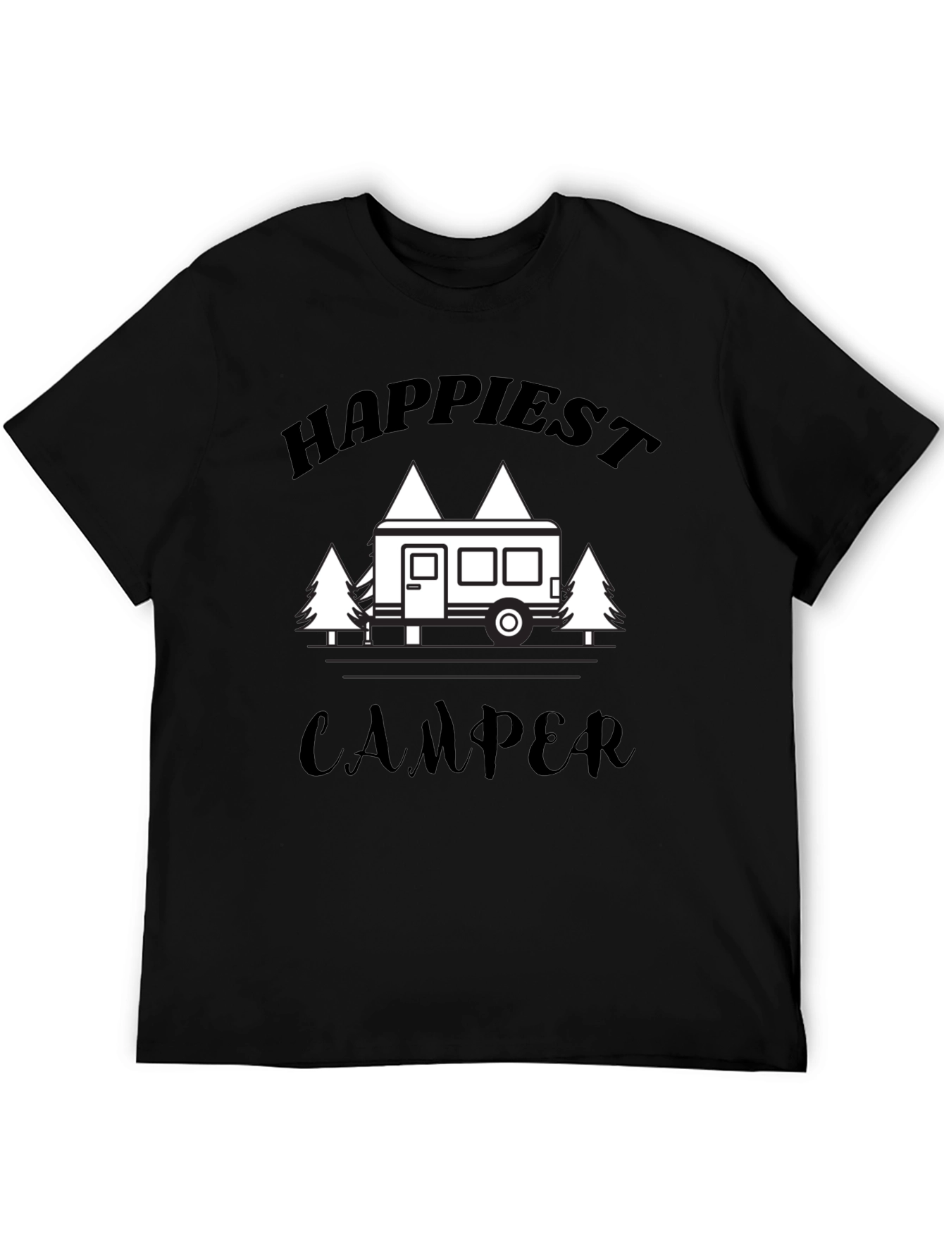 Happiest Camper Graphic T-Shirt - Black