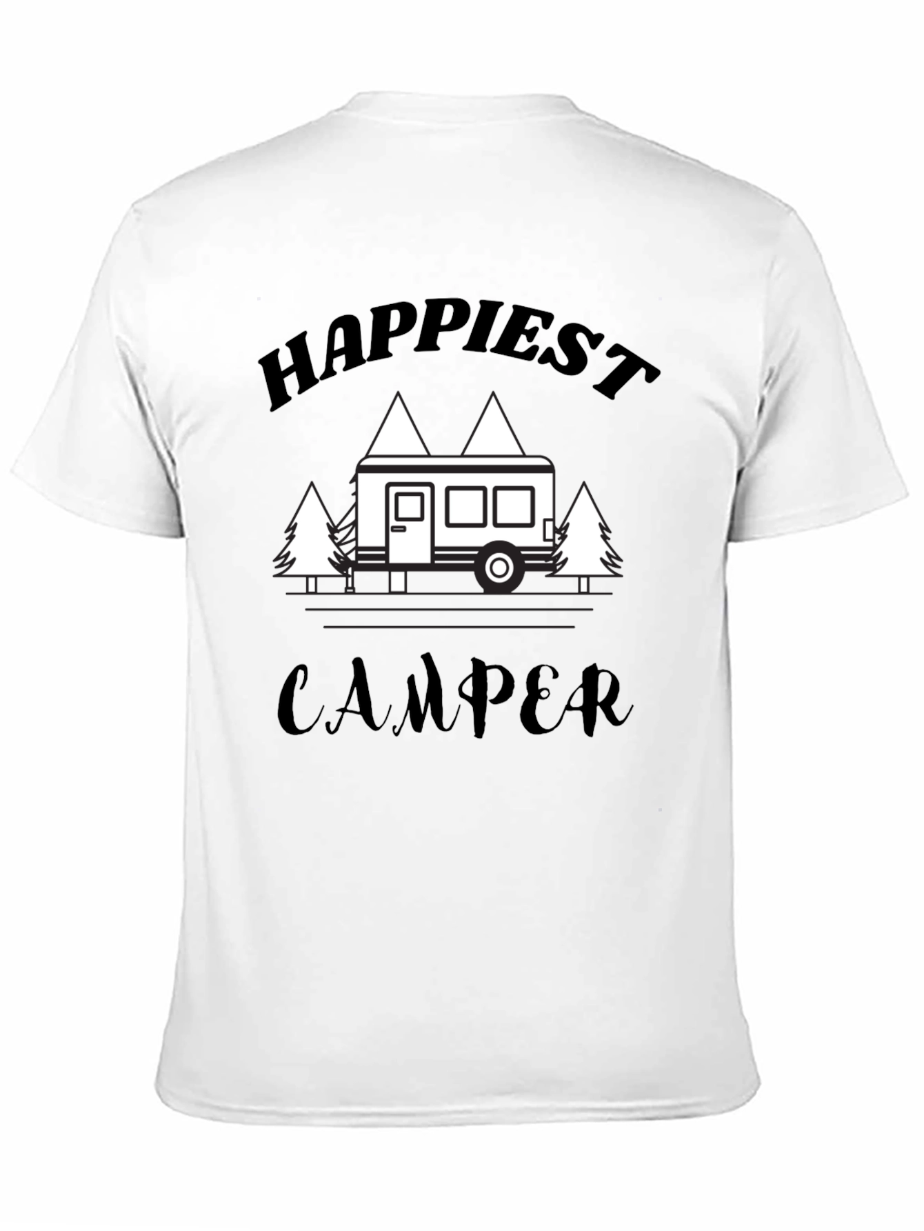 Happiest Camper Graphic T-Shirt - Black