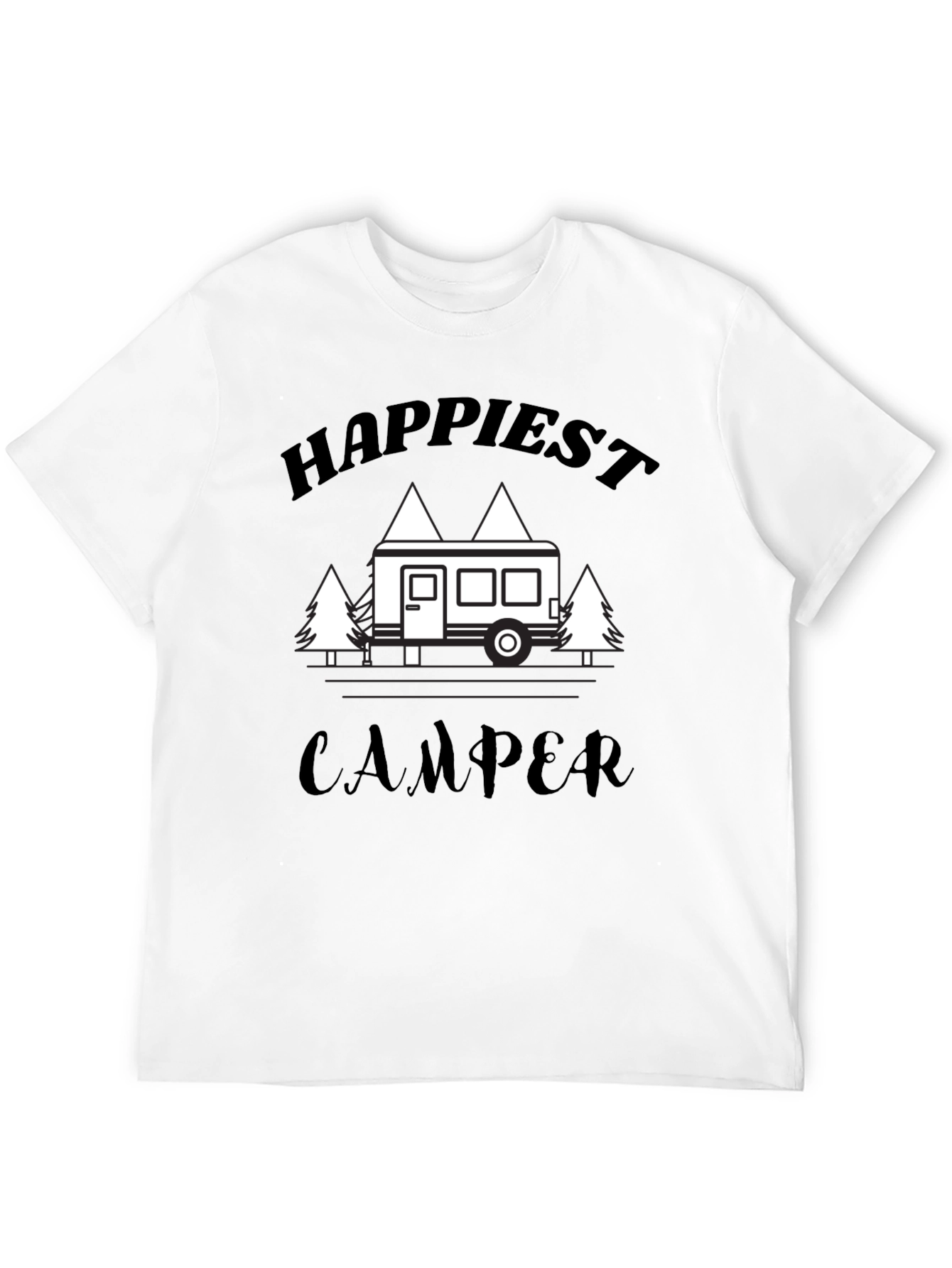 Happiest Camper Graphic T-Shirt - Black