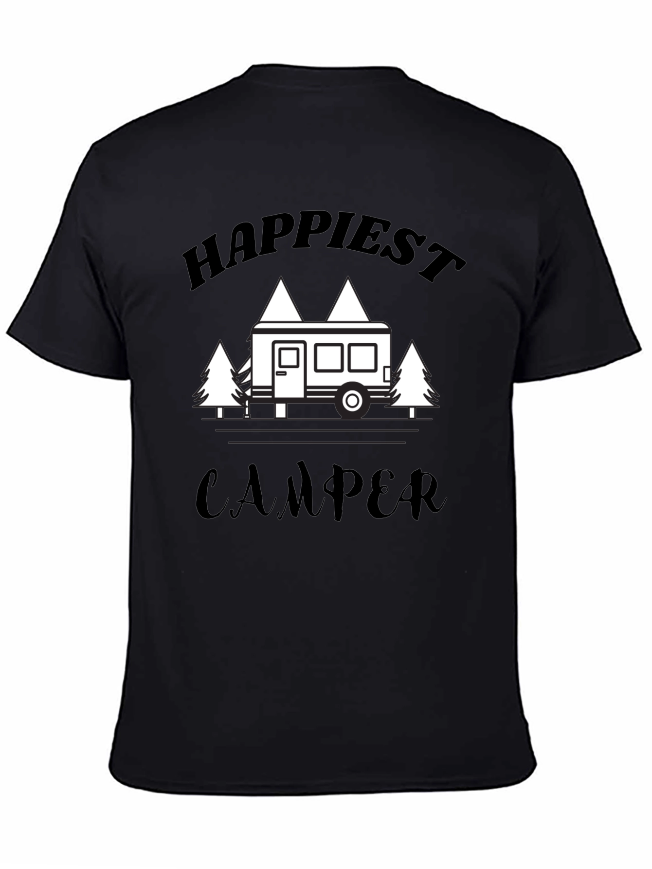 Happiest Camper Graphic T-Shirt - Black