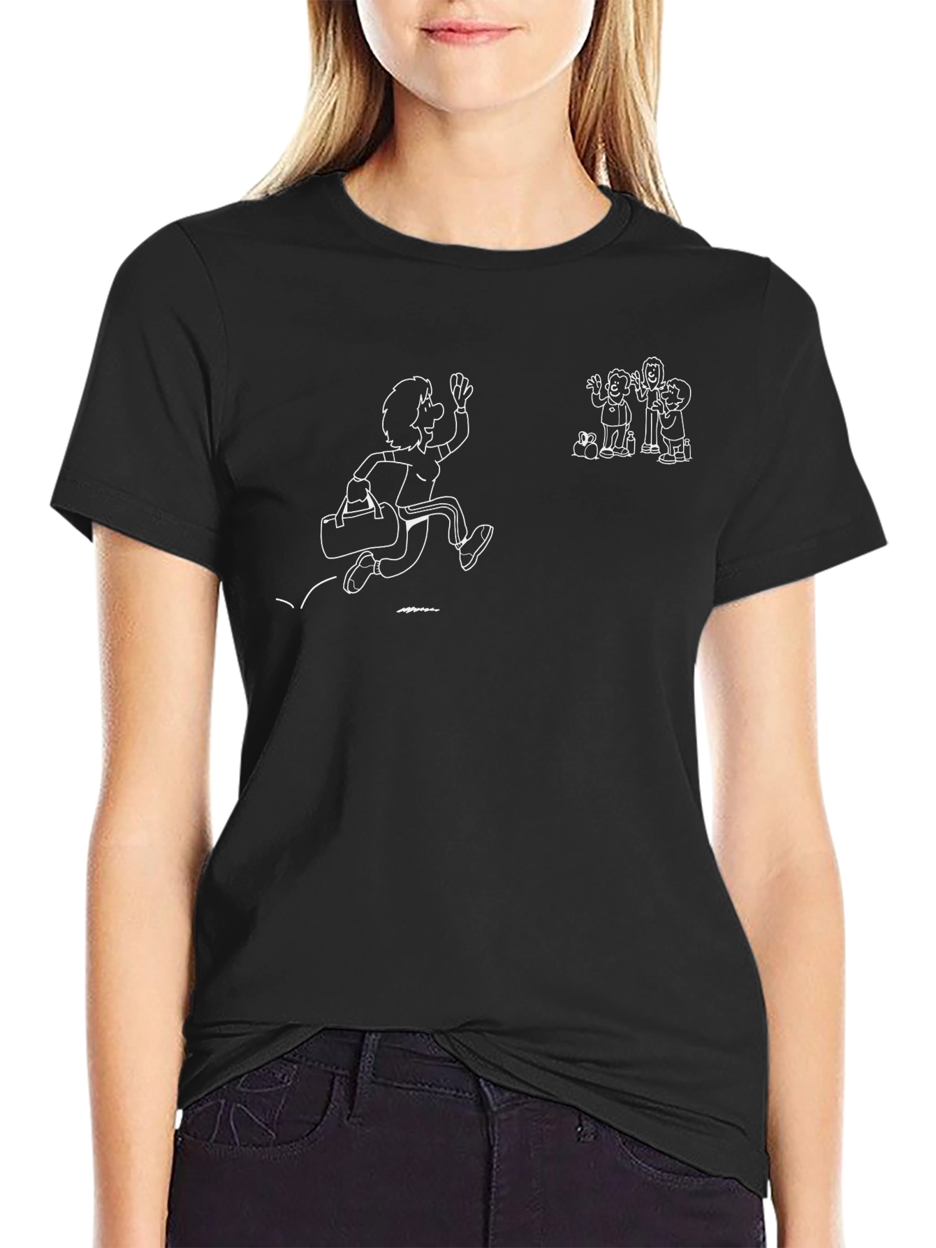Cartoon Graphic Black T-Shirt
