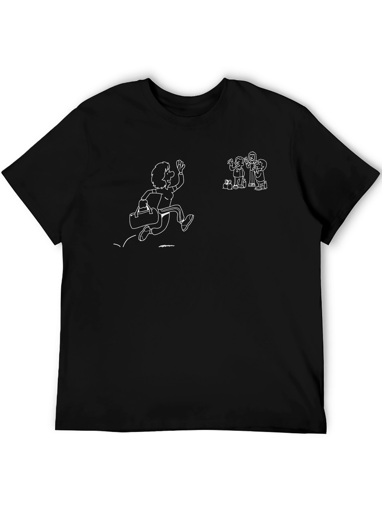 Cartoon Graphic Black T-Shirt