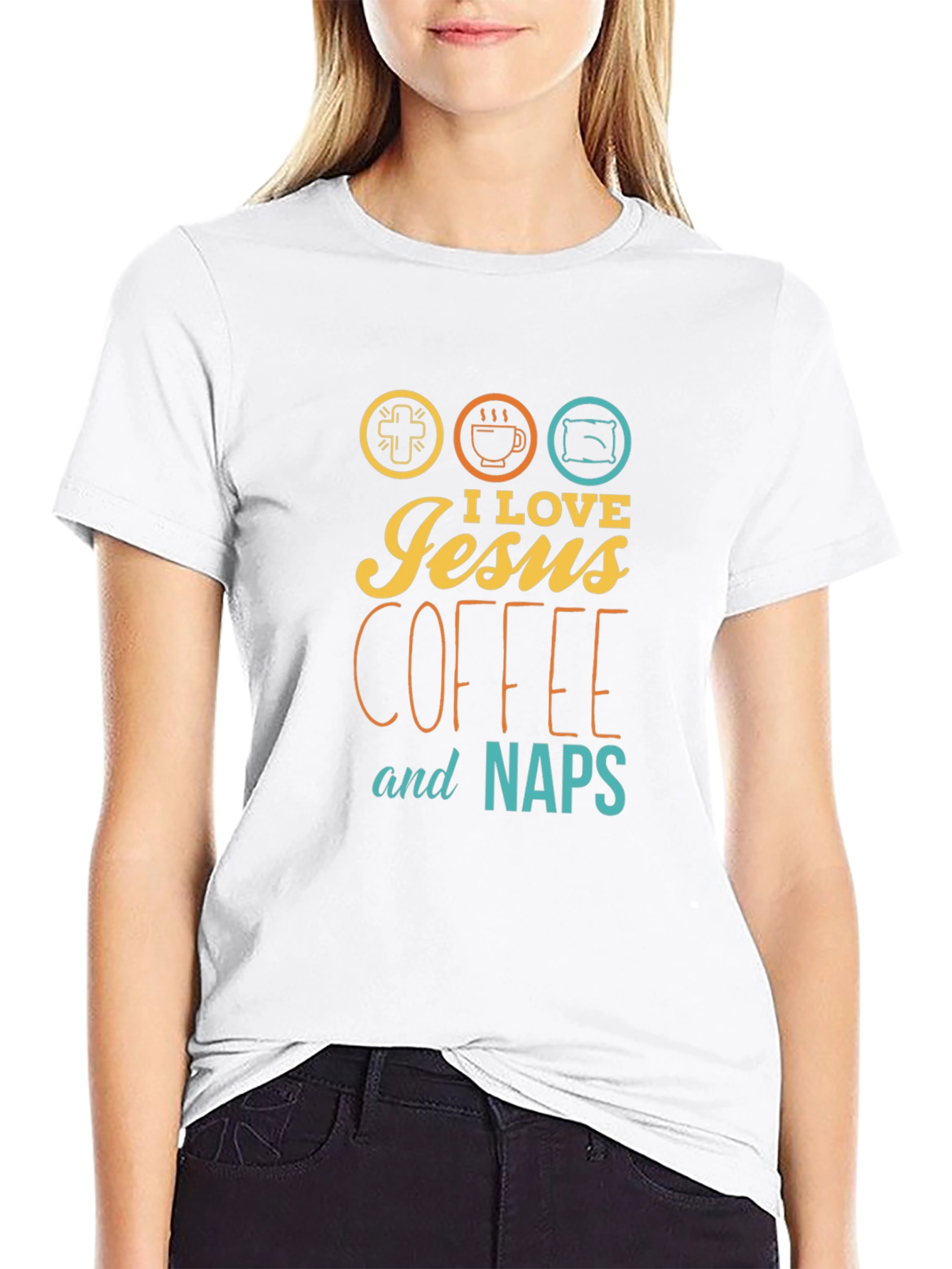 I Love Jesus Coffee and Naps Black T-Shirt