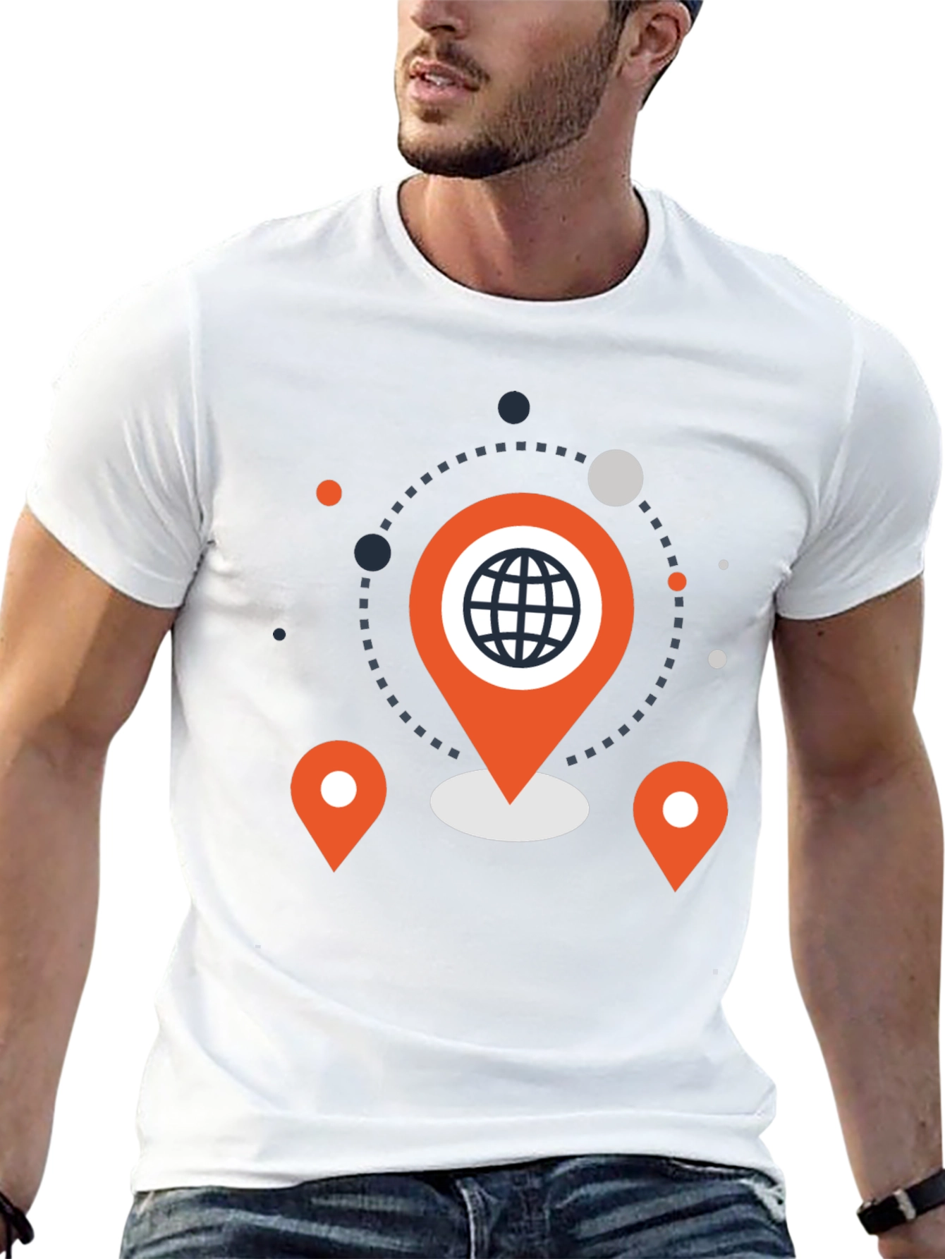 Geometric World Pin Graphic Tee