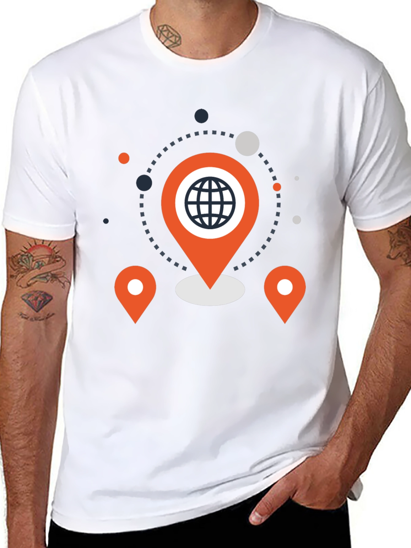Geometric World Pin Graphic Tee