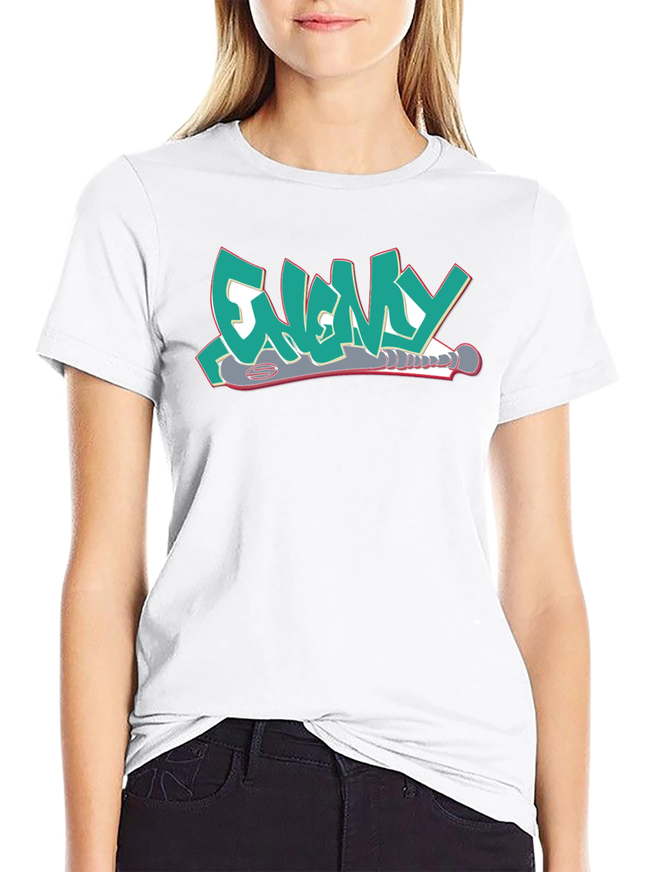 Enemy T-Shirt Graffiti Style Design