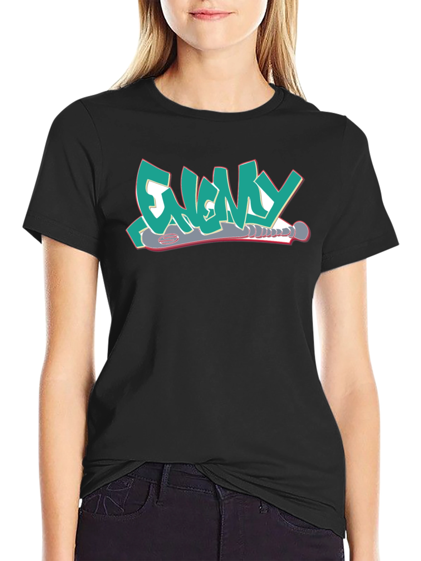 Enemy T-Shirt Graffiti Style Design