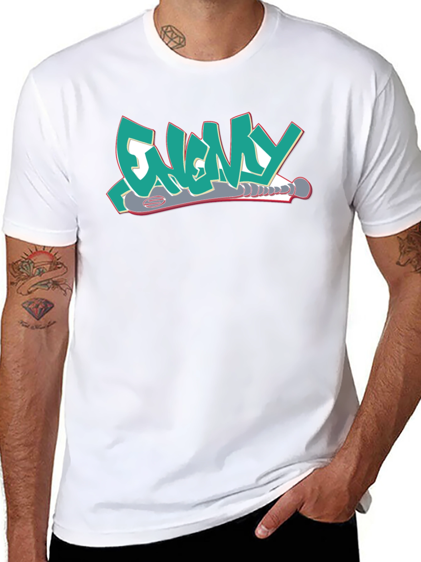 Enemy T-Shirt Graffiti Style Design