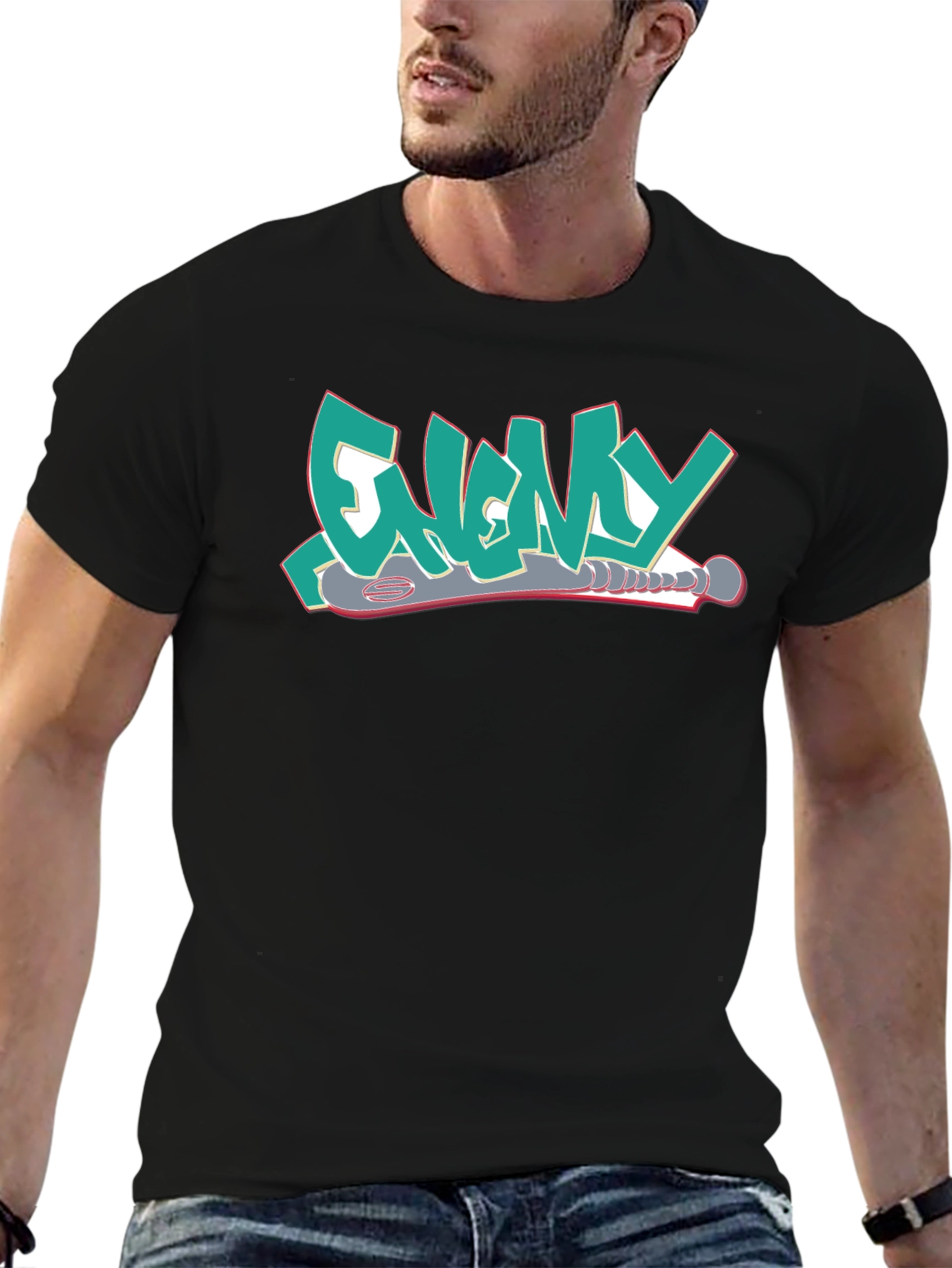 Enemy T-Shirt Graffiti Style Design