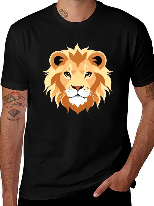 Lion Graphic Tee - Bold Animal Print T-Shirt