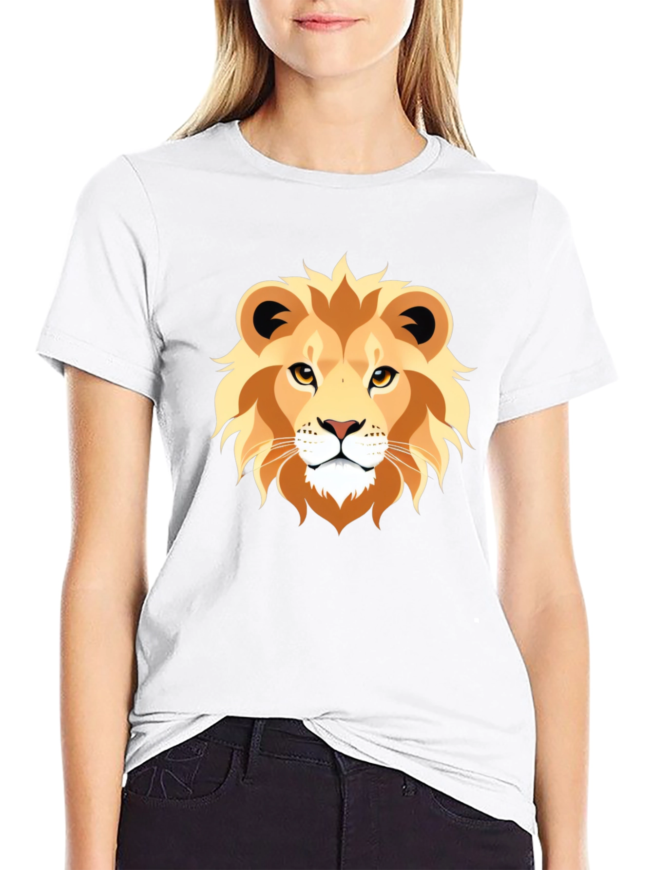 Lion Graphic Tee - Bold Animal Print T-Shirt