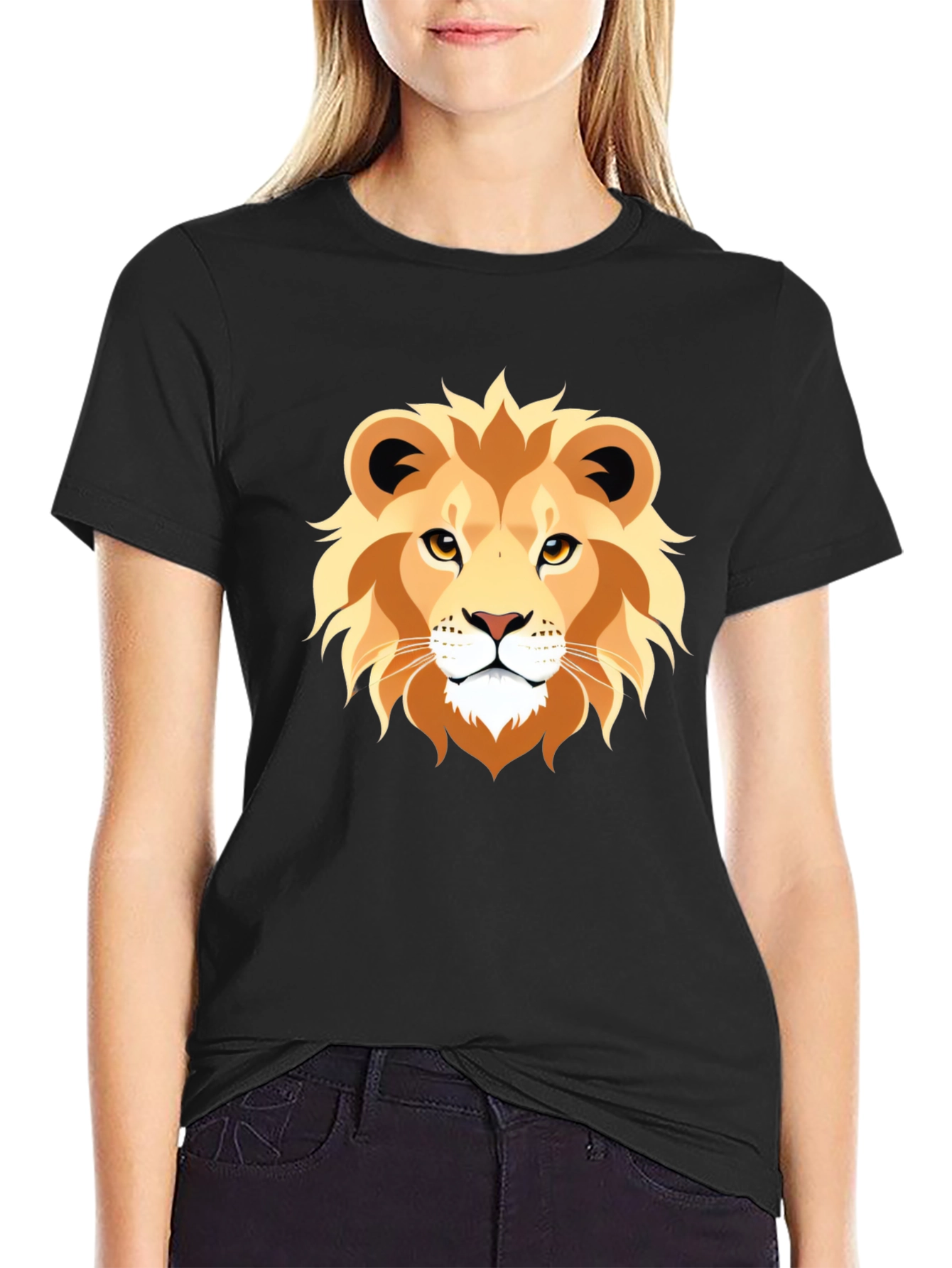 Lion Graphic Tee - Bold Animal Print T-Shirt
