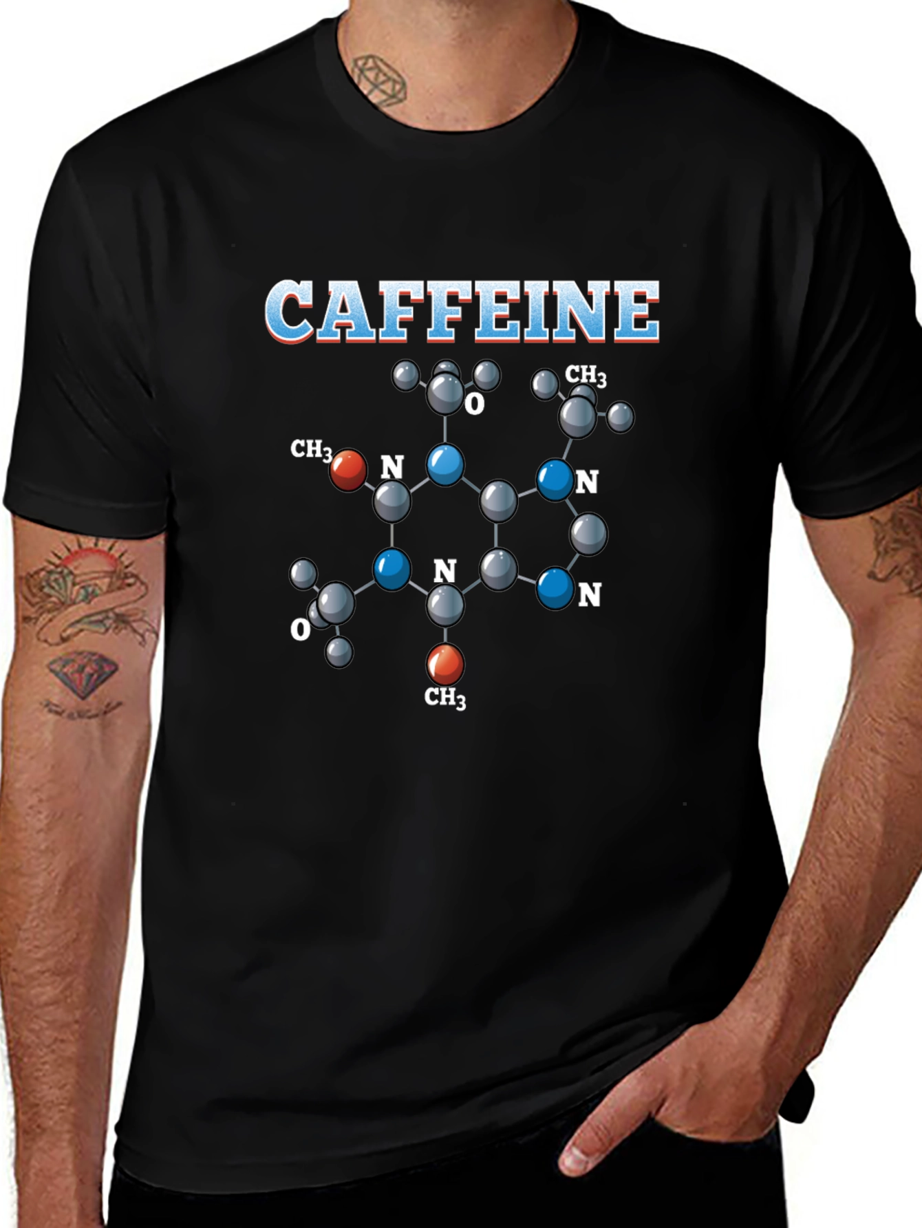 Caffeine Molecule T-Shirt - Science Tee