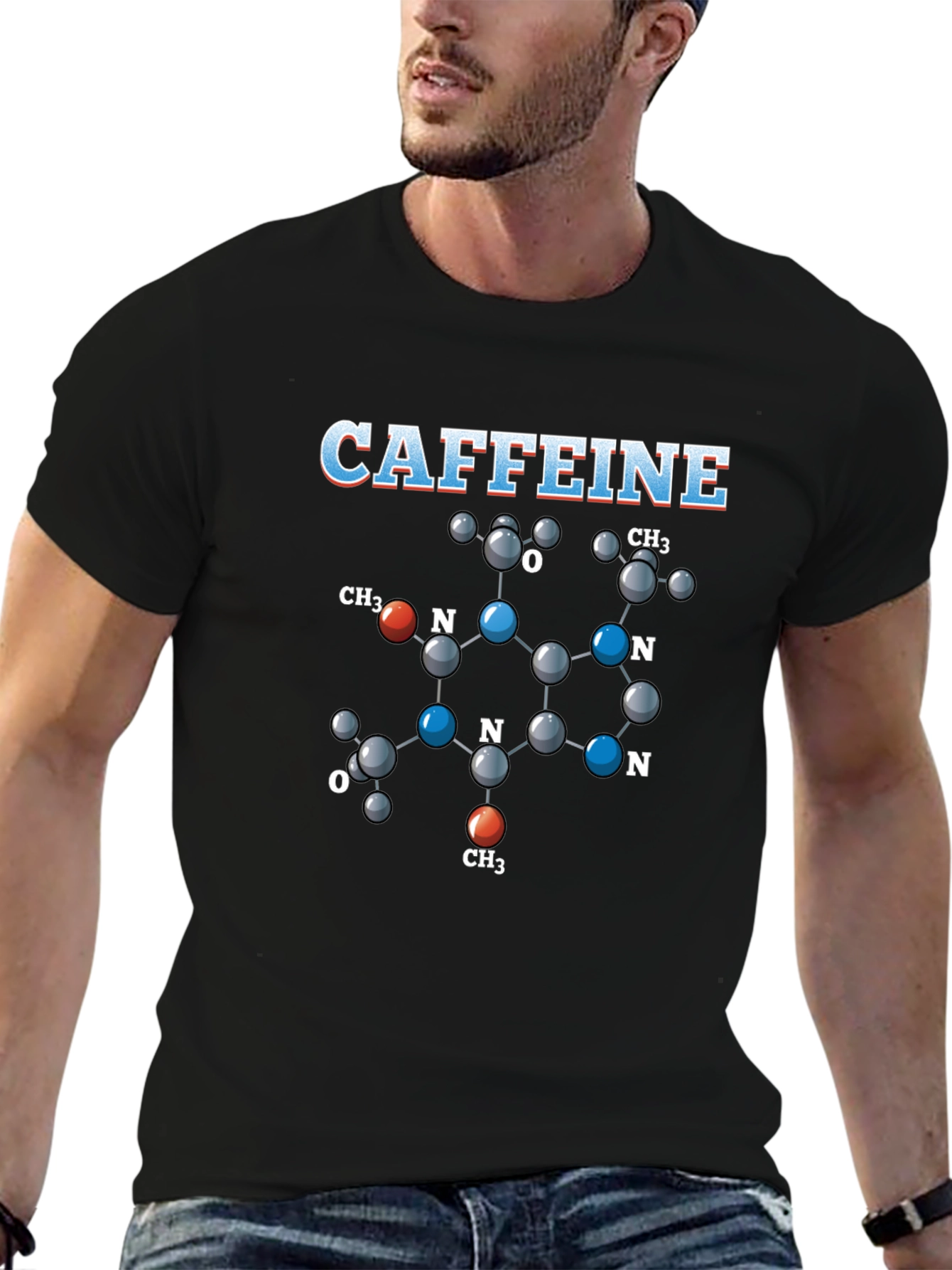 Caffeine Molecule T-Shirt - Science Tee