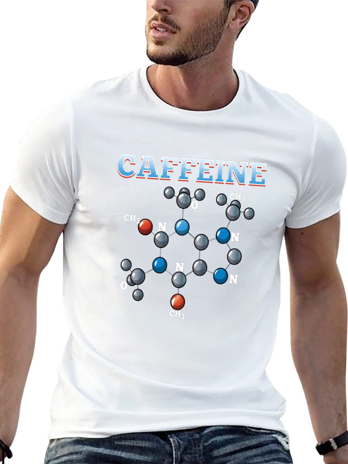 Caffeine Molecule T-Shirt - Science Tee