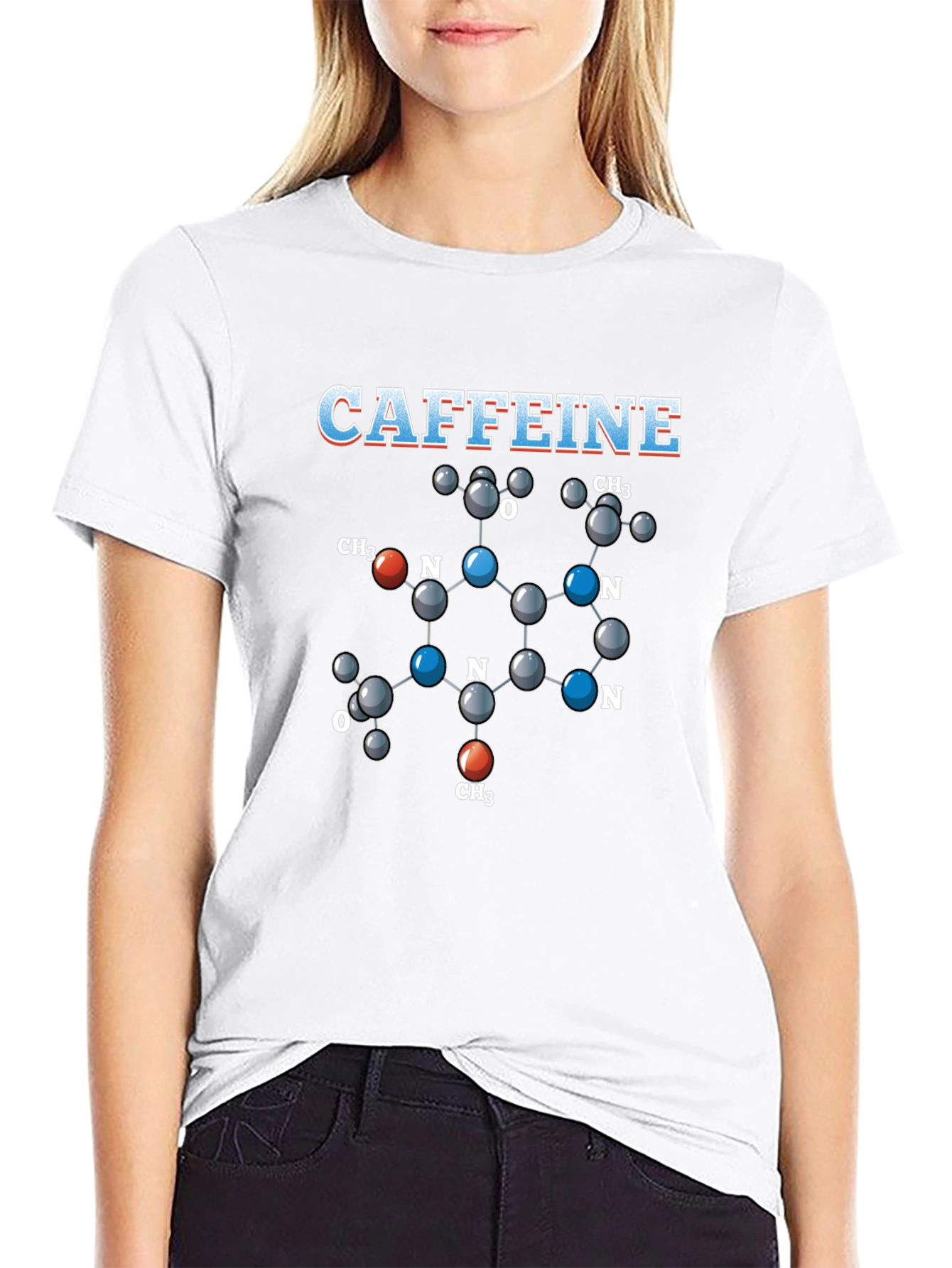 Caffeine Molecule T-Shirt - Science Tee
