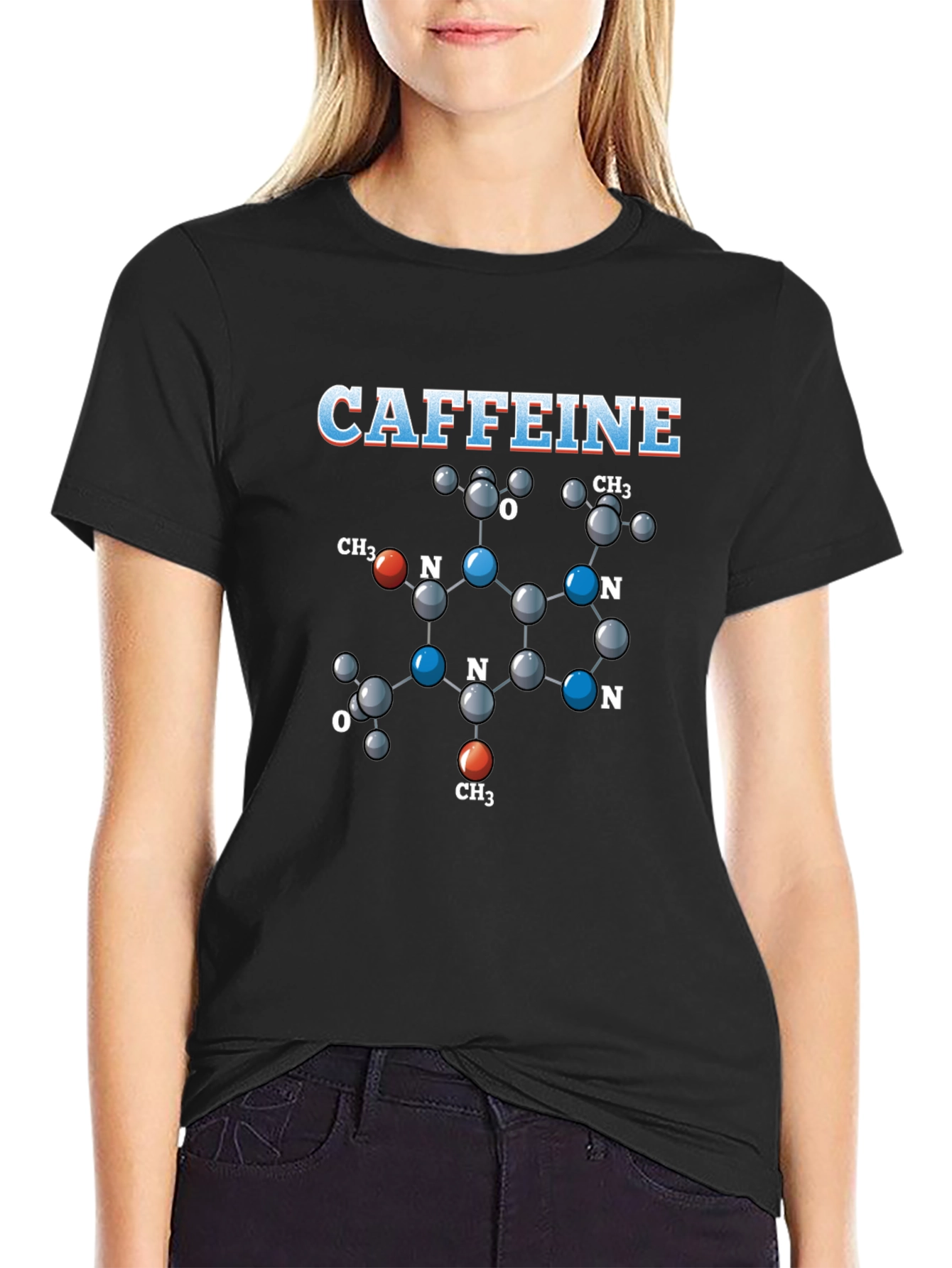 Caffeine Molecule T-Shirt - Science Tee