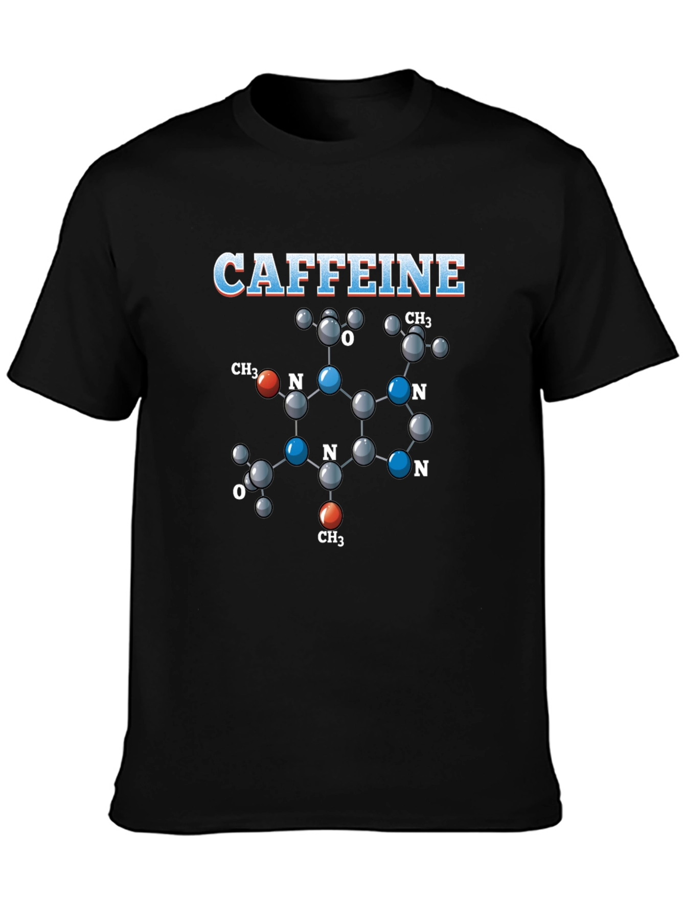 Caffeine Molecule T-Shirt - Science Tee