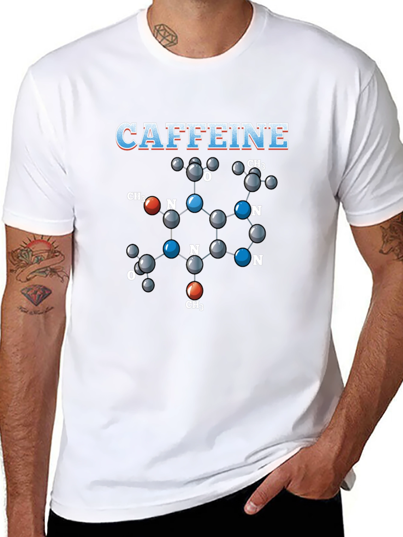 Caffeine Molecule T-Shirt - Science Tee