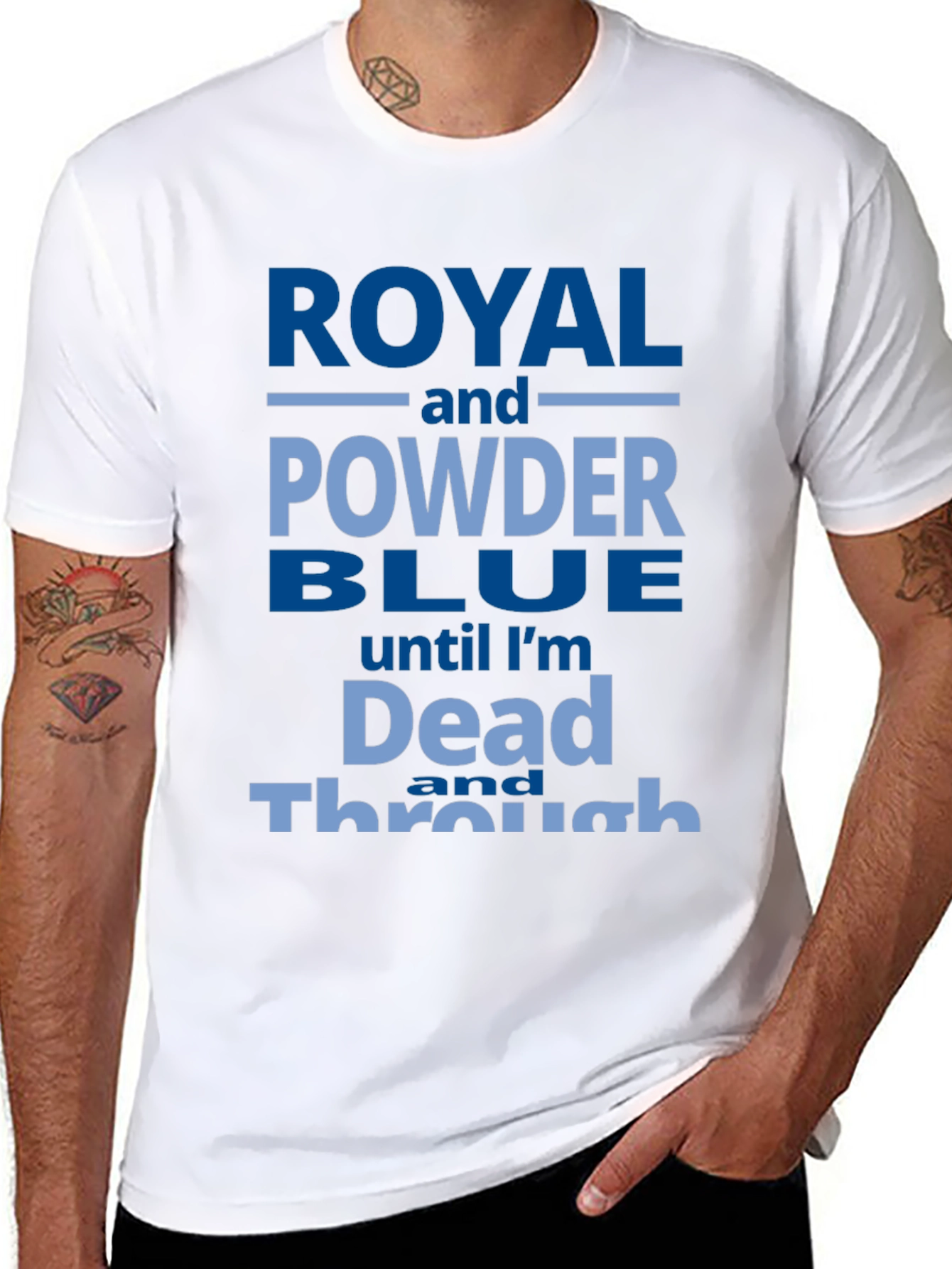 Royal and Powder Blue Graphic T-Shirt