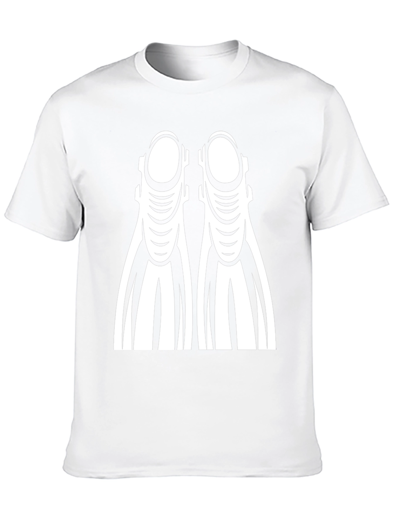 Diving Fins Graphic Tee - Black Cotton T-Shirt