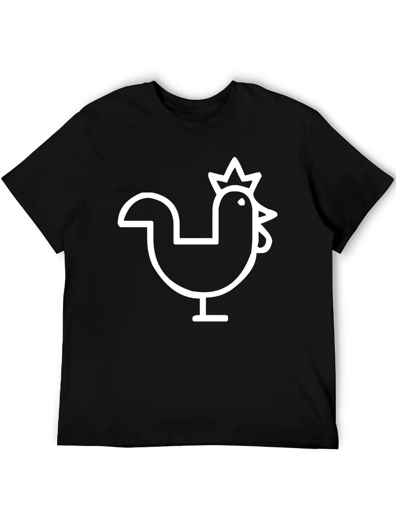 Mens Black T-Shirt with Chicken Graphic